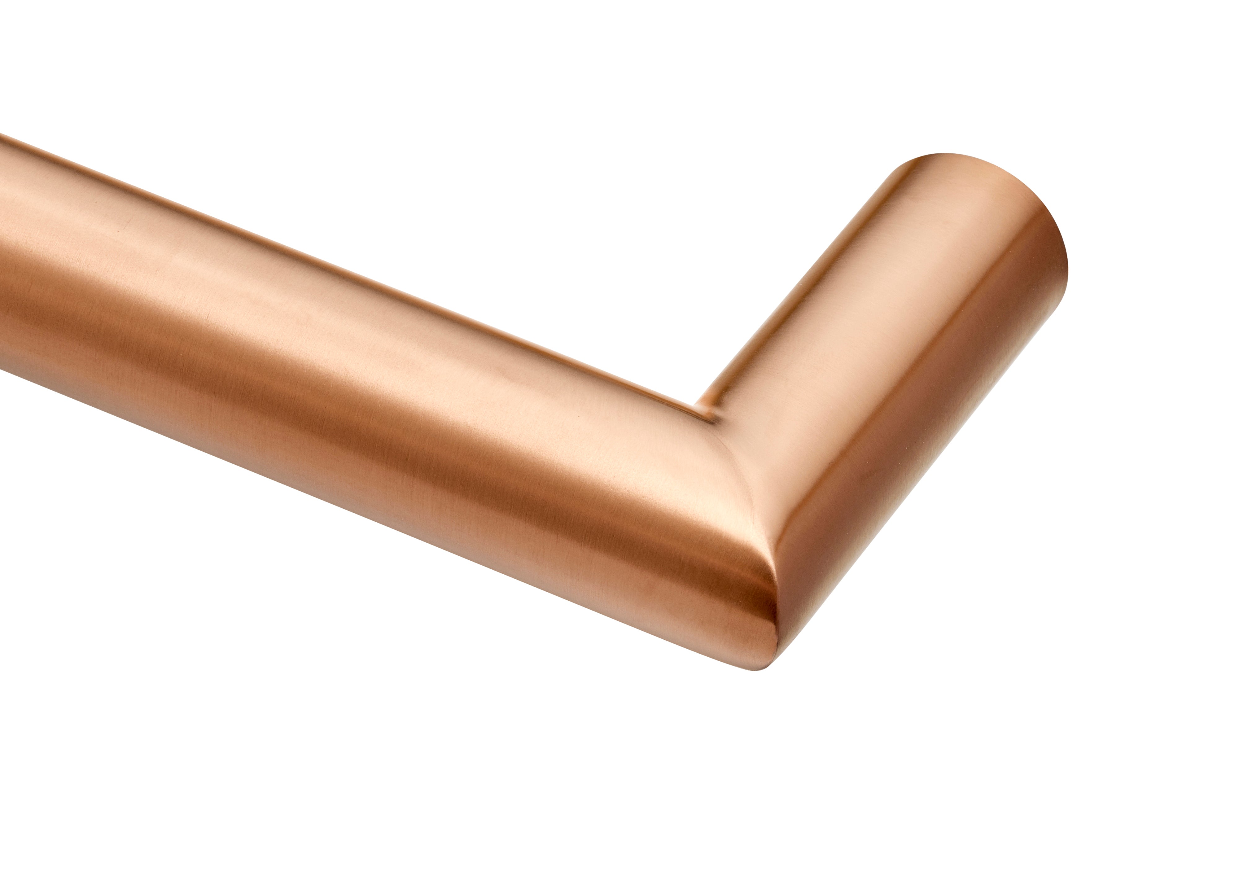 COLDBUSTER HORIZONTAL ROUND HEATED SINGLE TOWEL RAIL BRUSHED COPPER (AVAILABLE IN 450MM, 632MM AND 832MM)