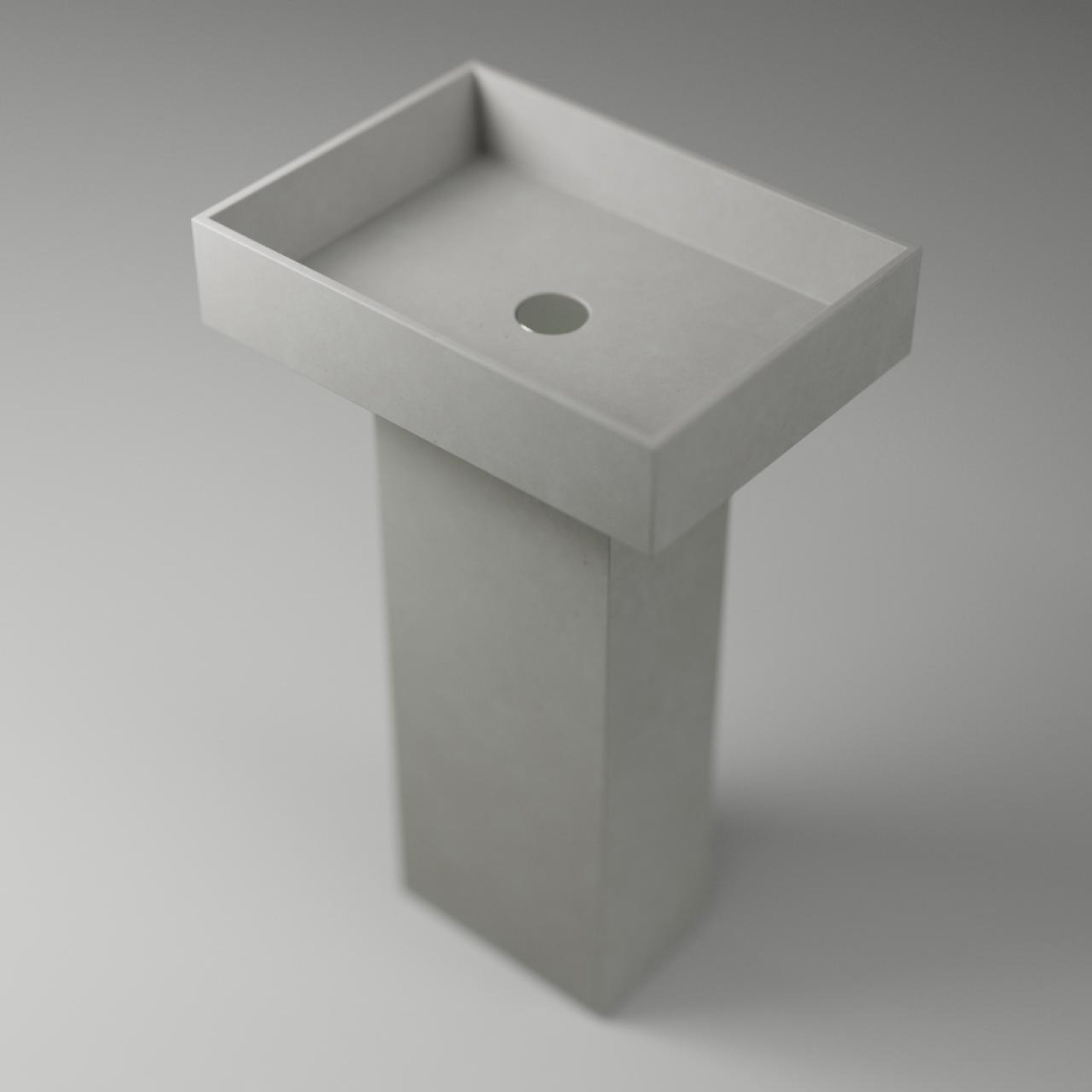 CONCRETE STUDIO BALY PEDESTAL BASIN WHITE 510MM