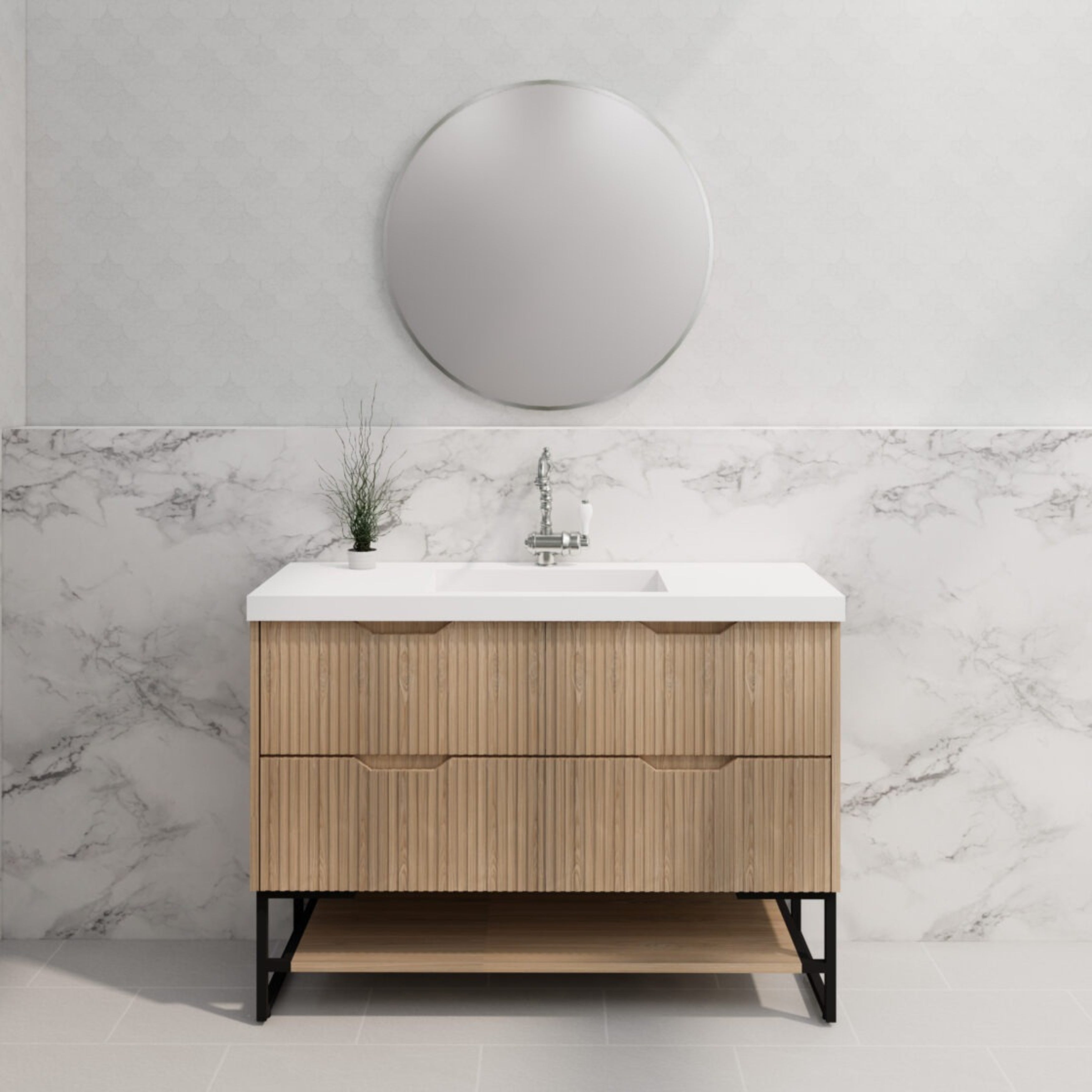 RIVA BALI AMERICAN OAK 1200MM SINGLE BOWL FLOOR STANDING VANITY