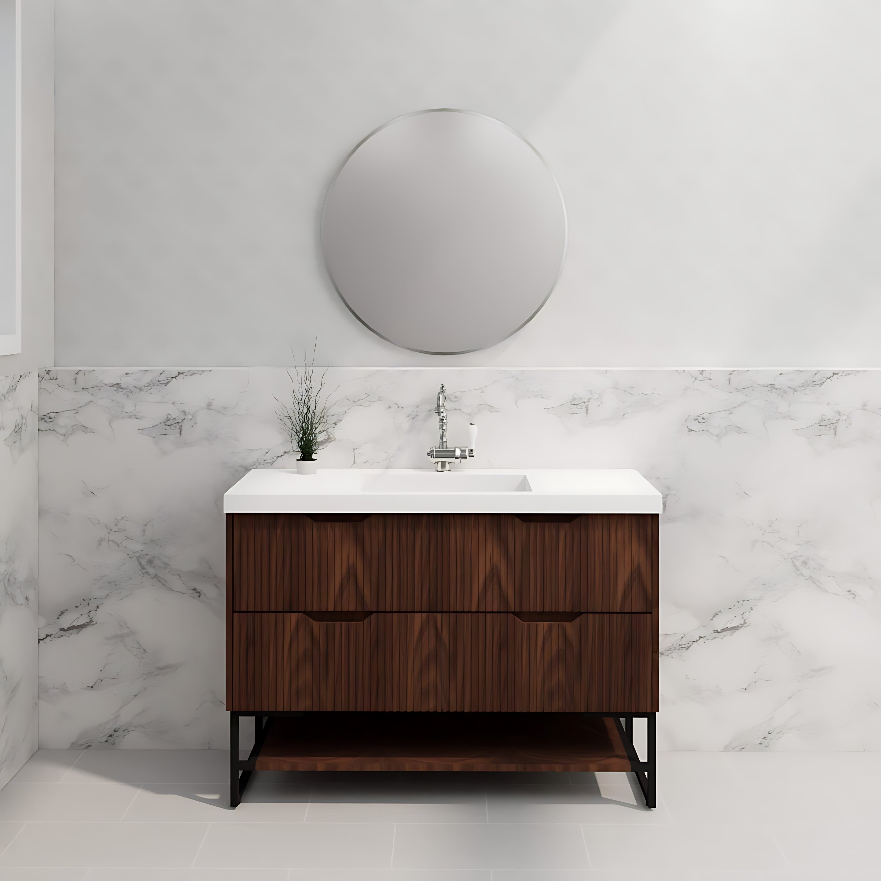 RIVA BALI BROWN OAK 1200MM SINGLE BOWL FLOOR STANDING VANITY