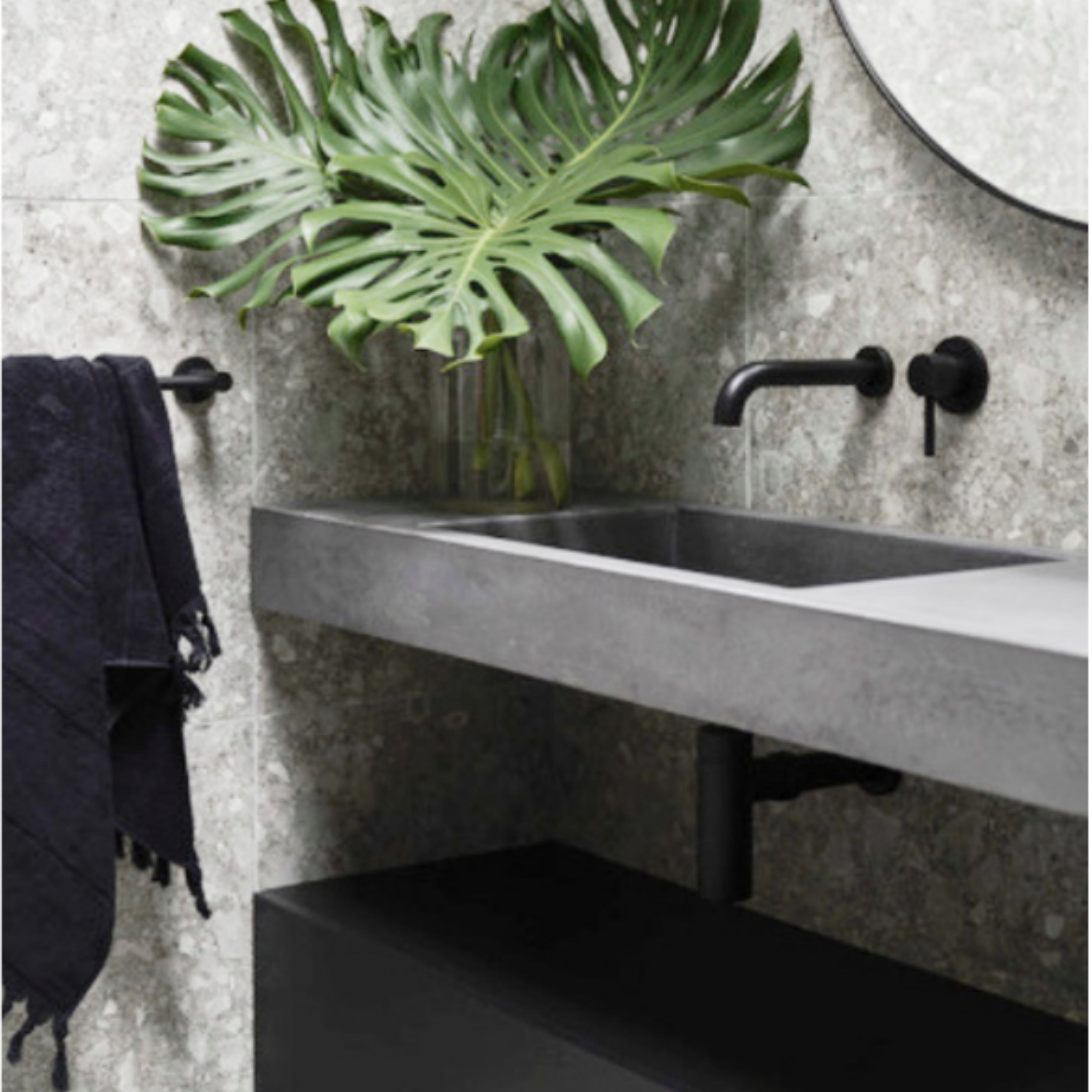 CONCRETE STUDIO BALY DOUBLE BOWL WALL HUNG BASIN (AVAILABLE IN 1800MM AND 2100MM)