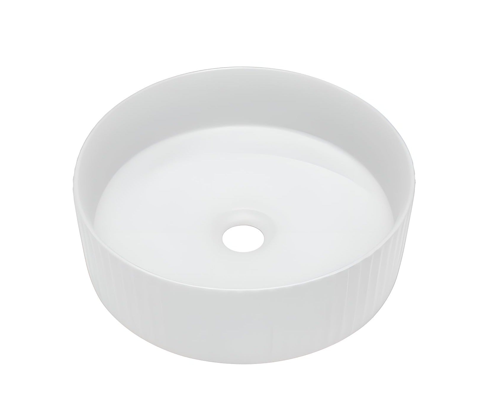 POSEIDON BELLEVUE FLUTED ABOVE COUNTER BASIN GLOSS WHITE 360MM ...