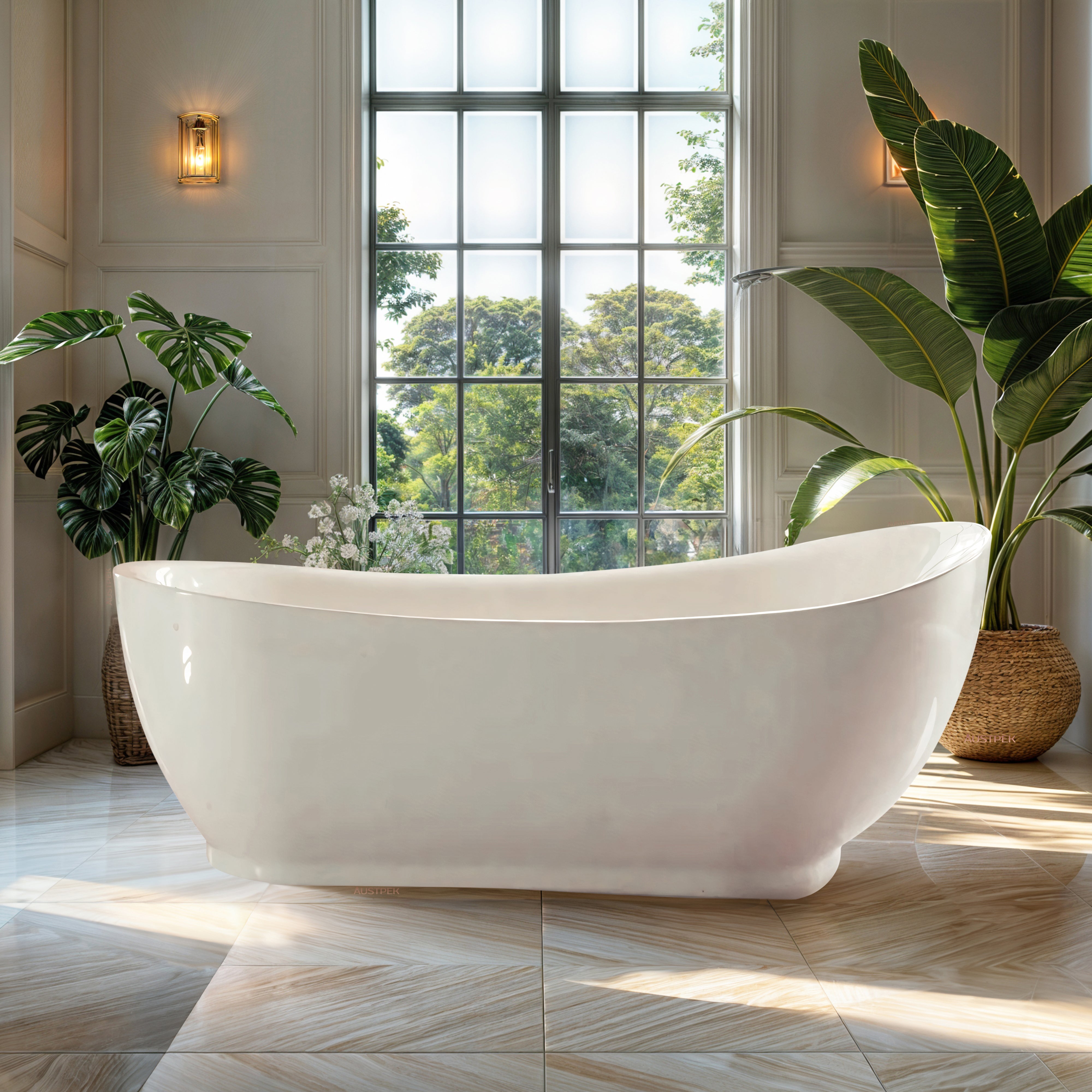 RIVA BELLA FREESTANDING BATHTUB GLOSS WHITE (AVAILABLE IN 1500MM AND 1700MM)