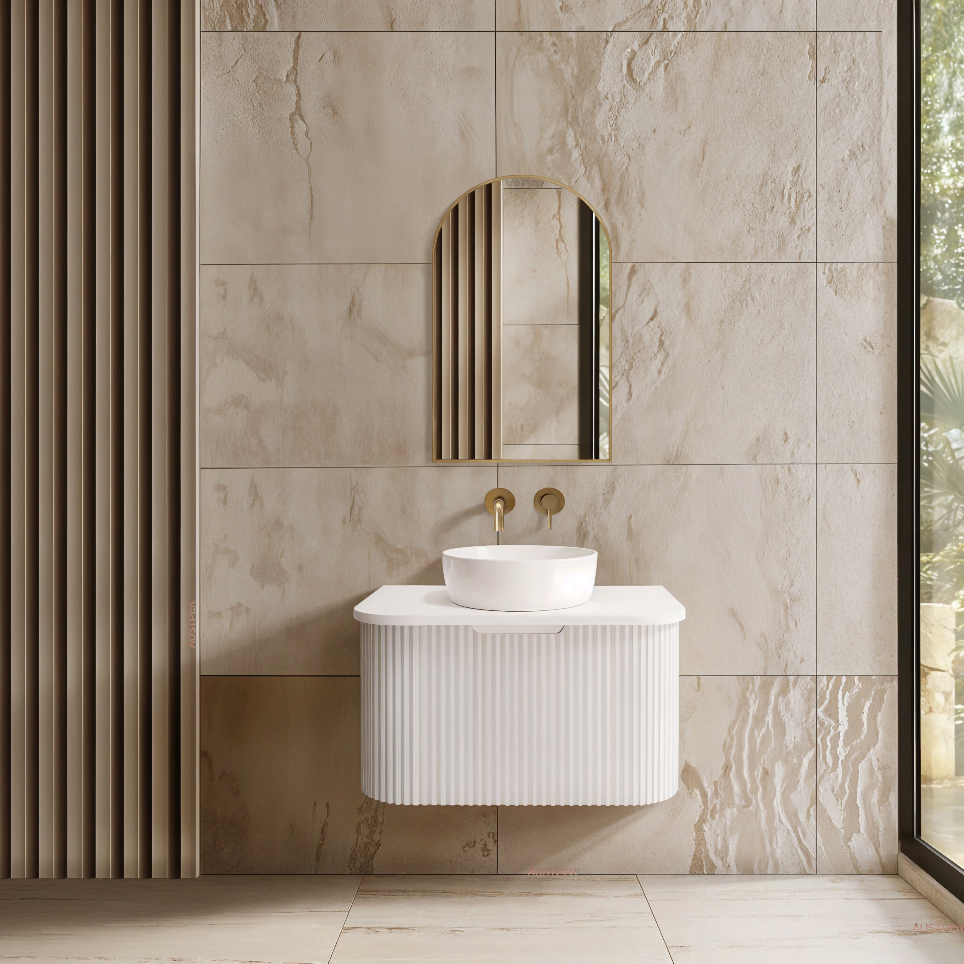 RIVA BERGEN MATTE WHITE 750MM SINGLE BOWL WALL HUNG VANITY