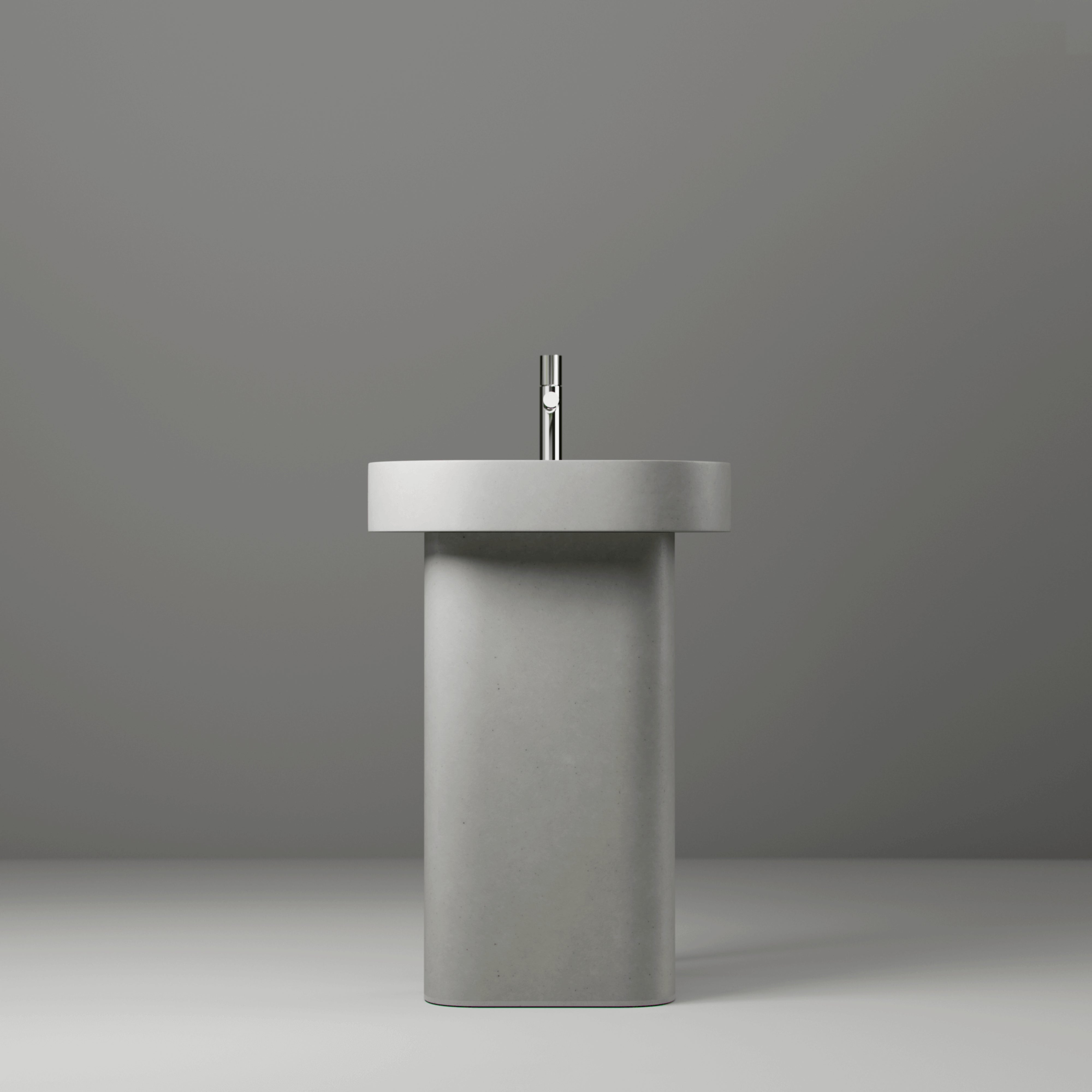 CONCRETE STUDIO BILYA PEDESTAL BASIN WHITE 540MM