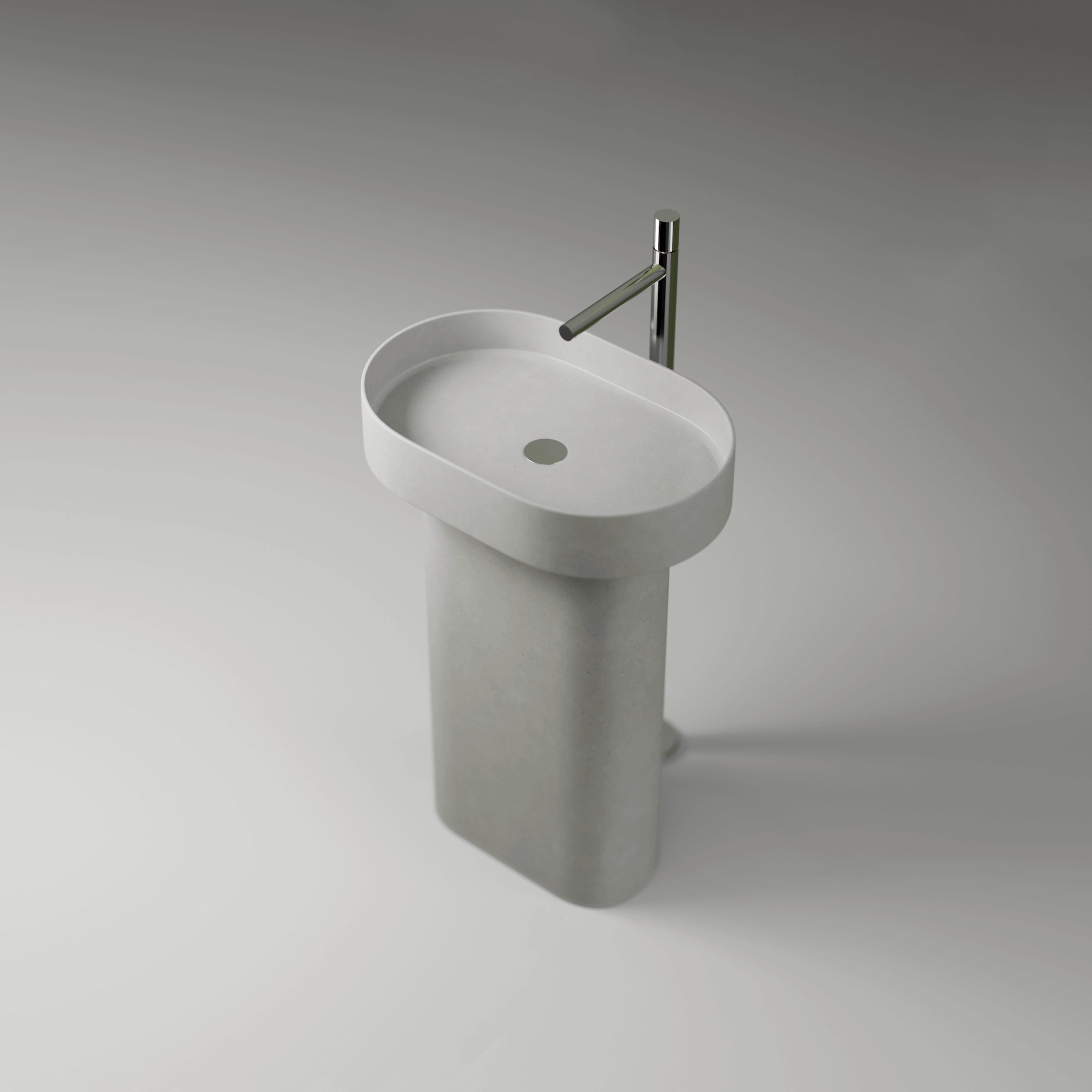 CONCRETE STUDIO BILYA PEDESTAL BASIN WHITE 540MM