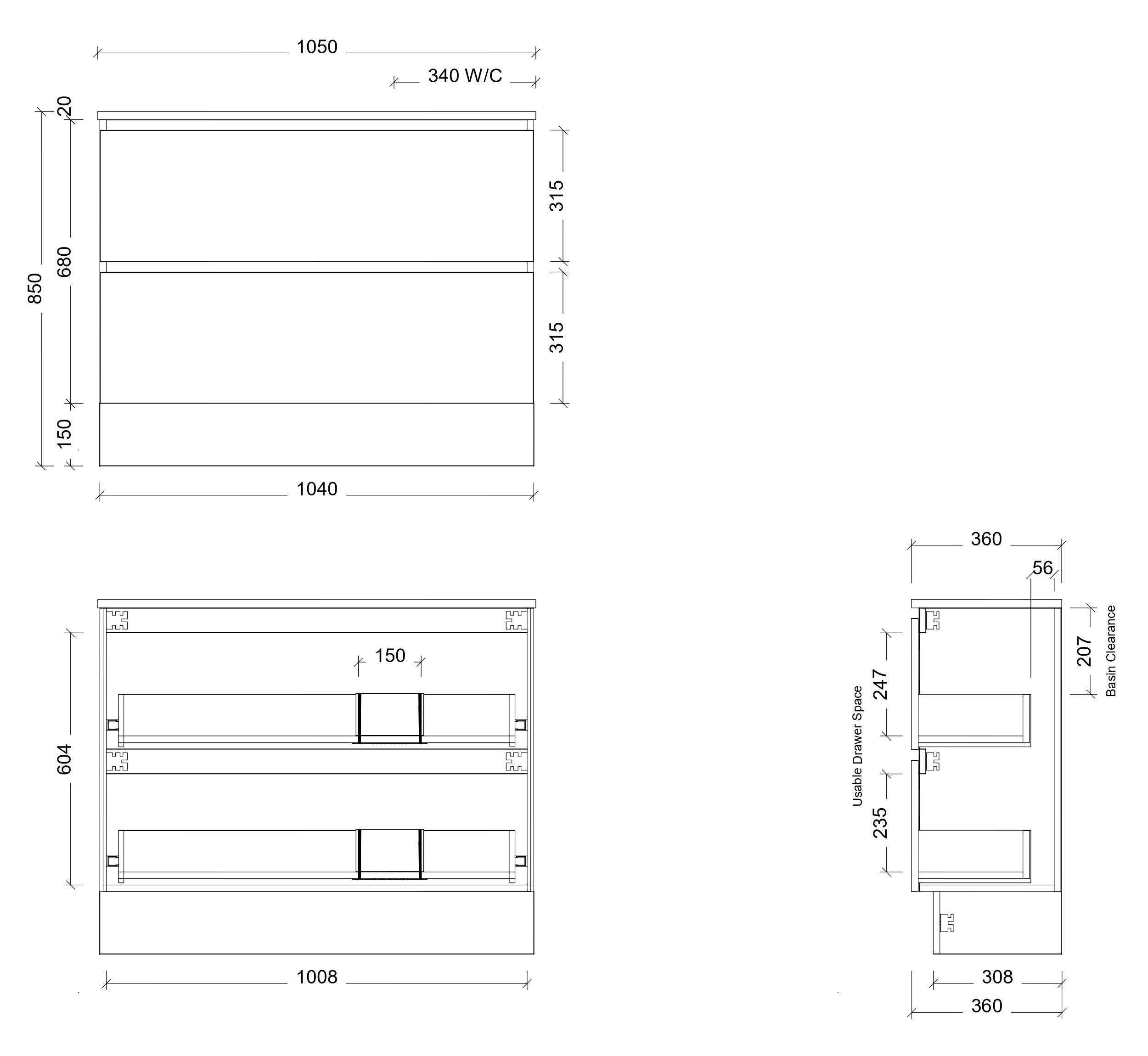 Test 2 TIMBERLINE BILLIE SPACE SAVING CUSTOM FLOOR STANDING VANITY (ALL SIZING) (Copy)