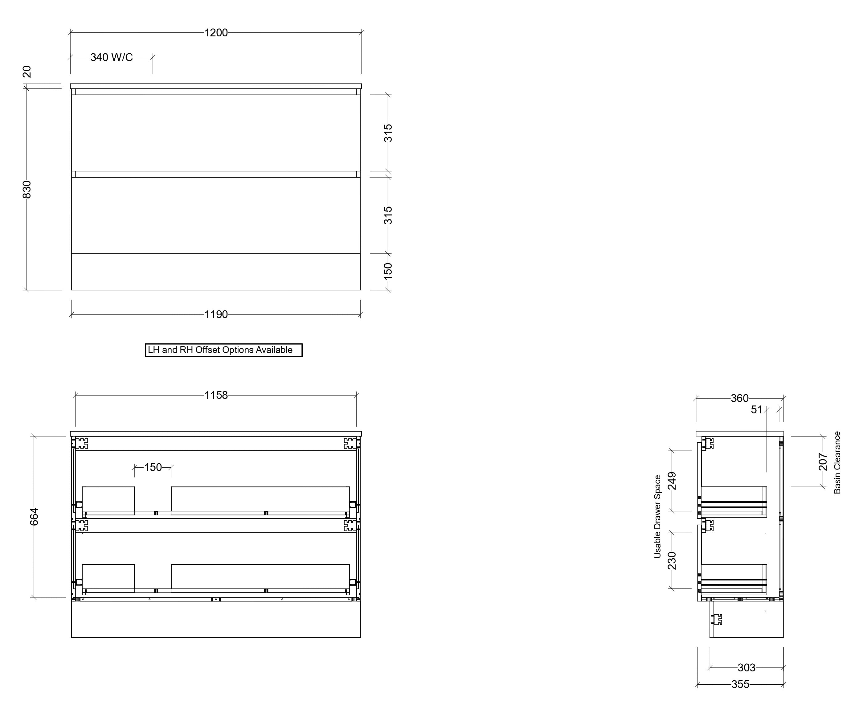 Test 2 TIMBERLINE BILLIE SPACE SAVING CUSTOM FLOOR STANDING VANITY (ALL SIZING) (Copy)