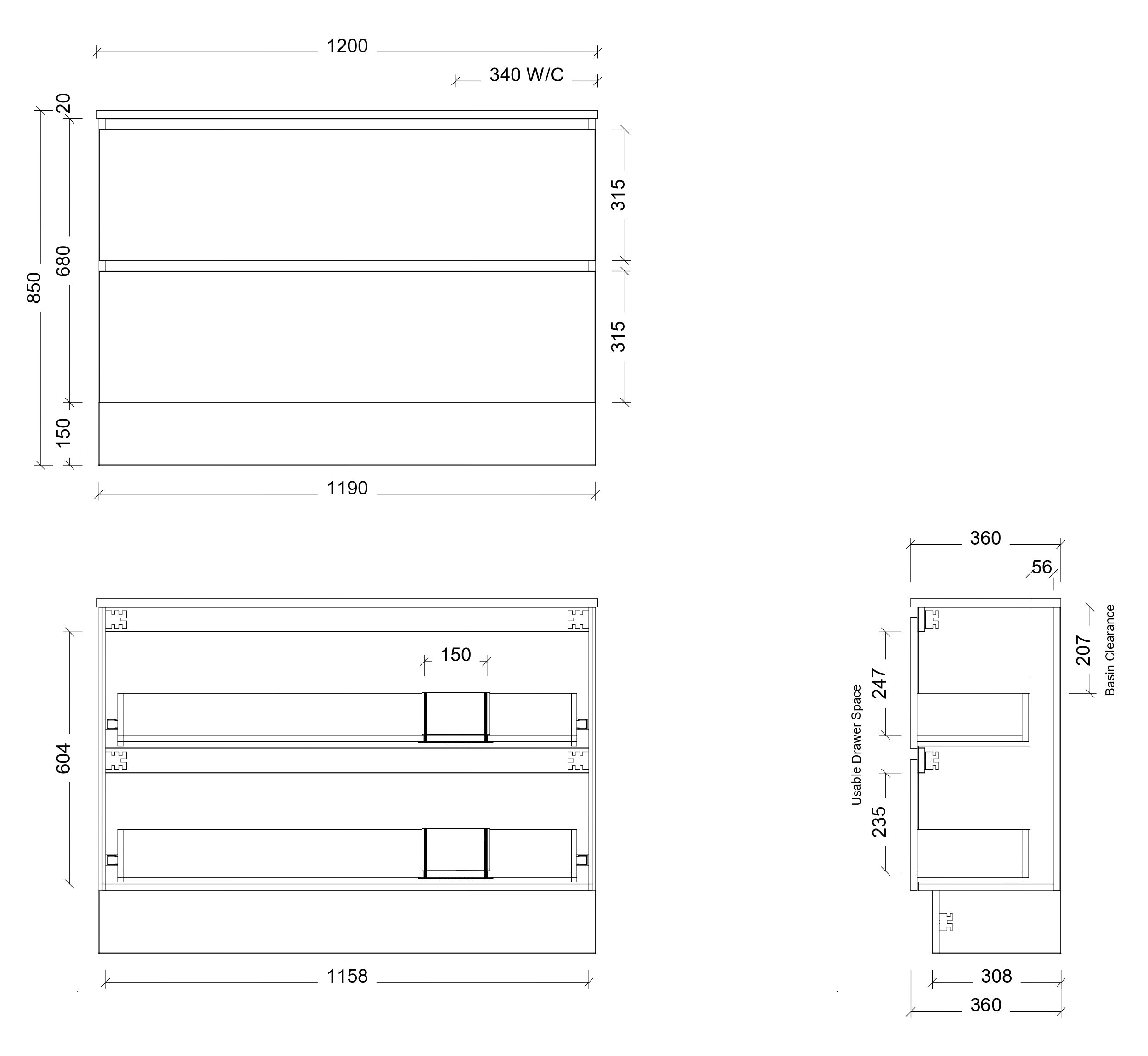 Test Avis-TIMBERLINE BILLIE SPACE SAVING CUSTOM FLOOR STANDING VANITY (ALL SIZING) (Copy)