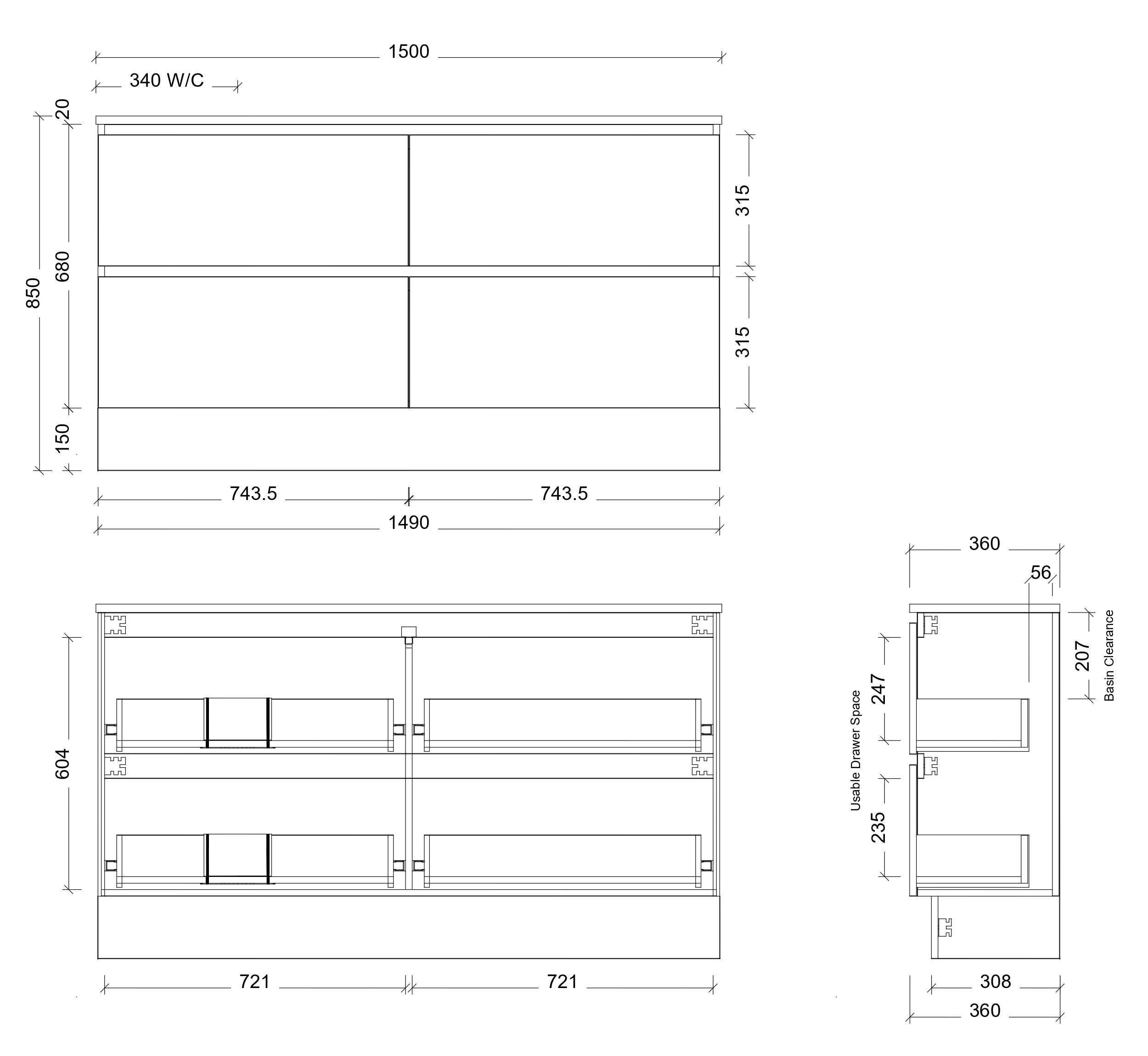 Test Avis-TIMBERLINE BILLIE SPACE SAVING CUSTOM FLOOR STANDING VANITY (ALL SIZING) (Copy)