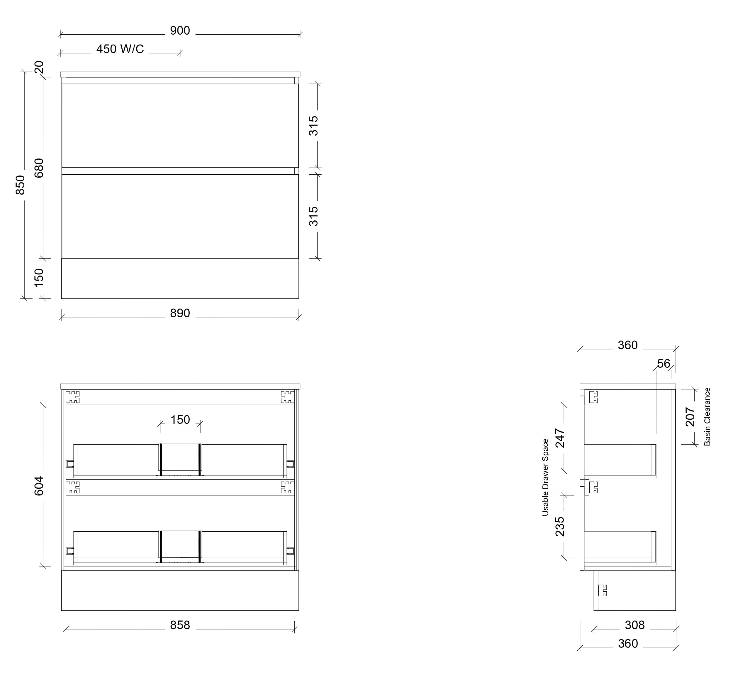 Test Avis-TIMBERLINE BILLIE SPACE SAVING CUSTOM FLOOR STANDING VANITY (ALL SIZING) (Copy)