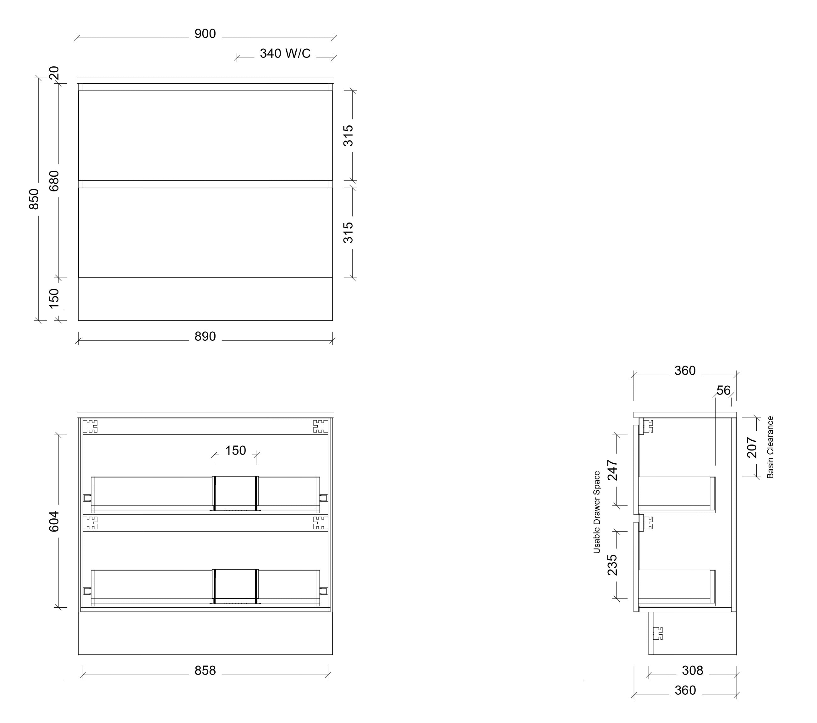 Test Avis-TIMBERLINE BILLIE SPACE SAVING CUSTOM FLOOR STANDING VANITY (ALL SIZING) (Copy)