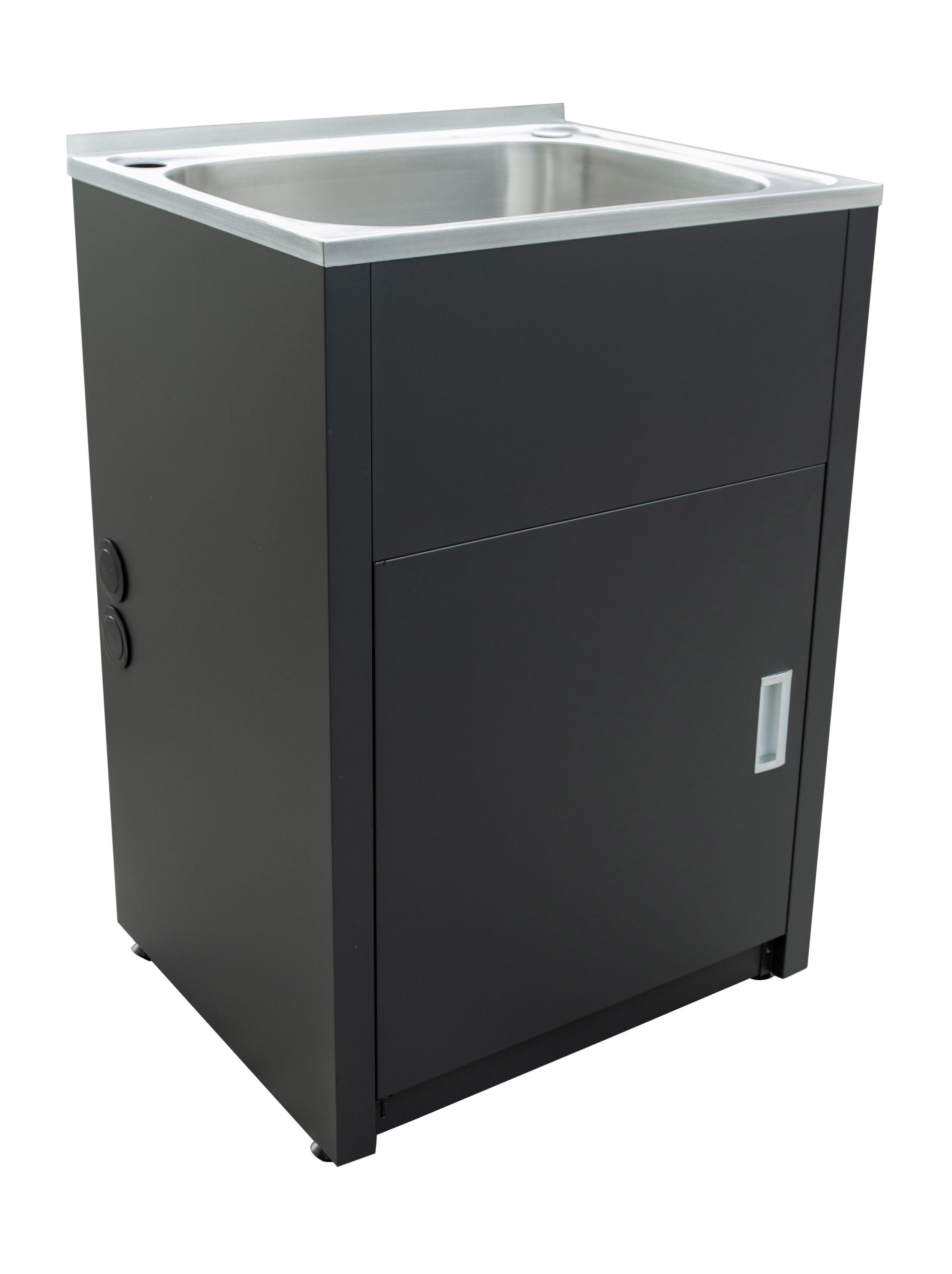 POSEIDON LAUNDRY CABINET AND STAINLESS STEEL TUB 600MM MATTE BLACK