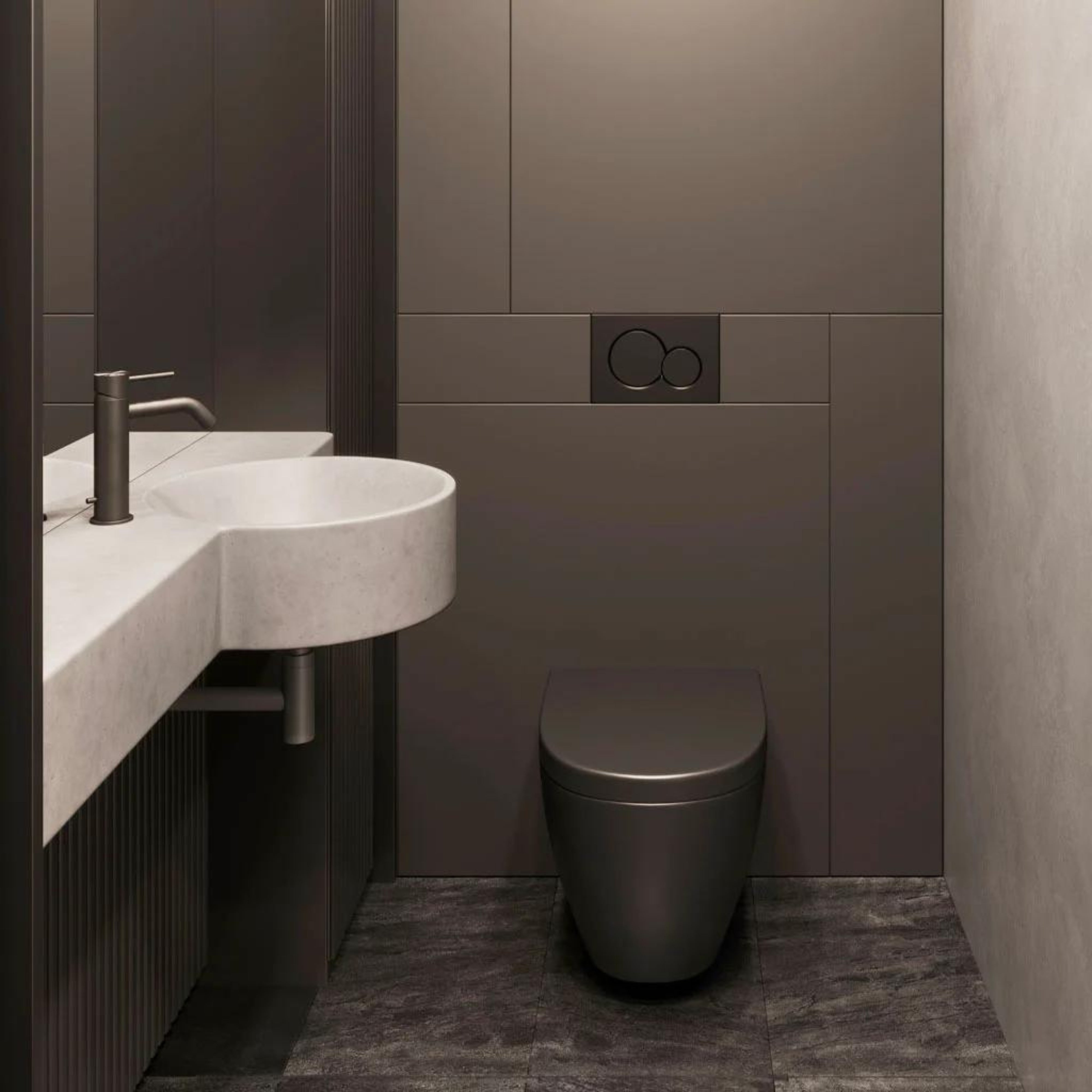 CONCRETE STUDIO BOYA SEMI-RECESSED BASIN WHITE 1200MM