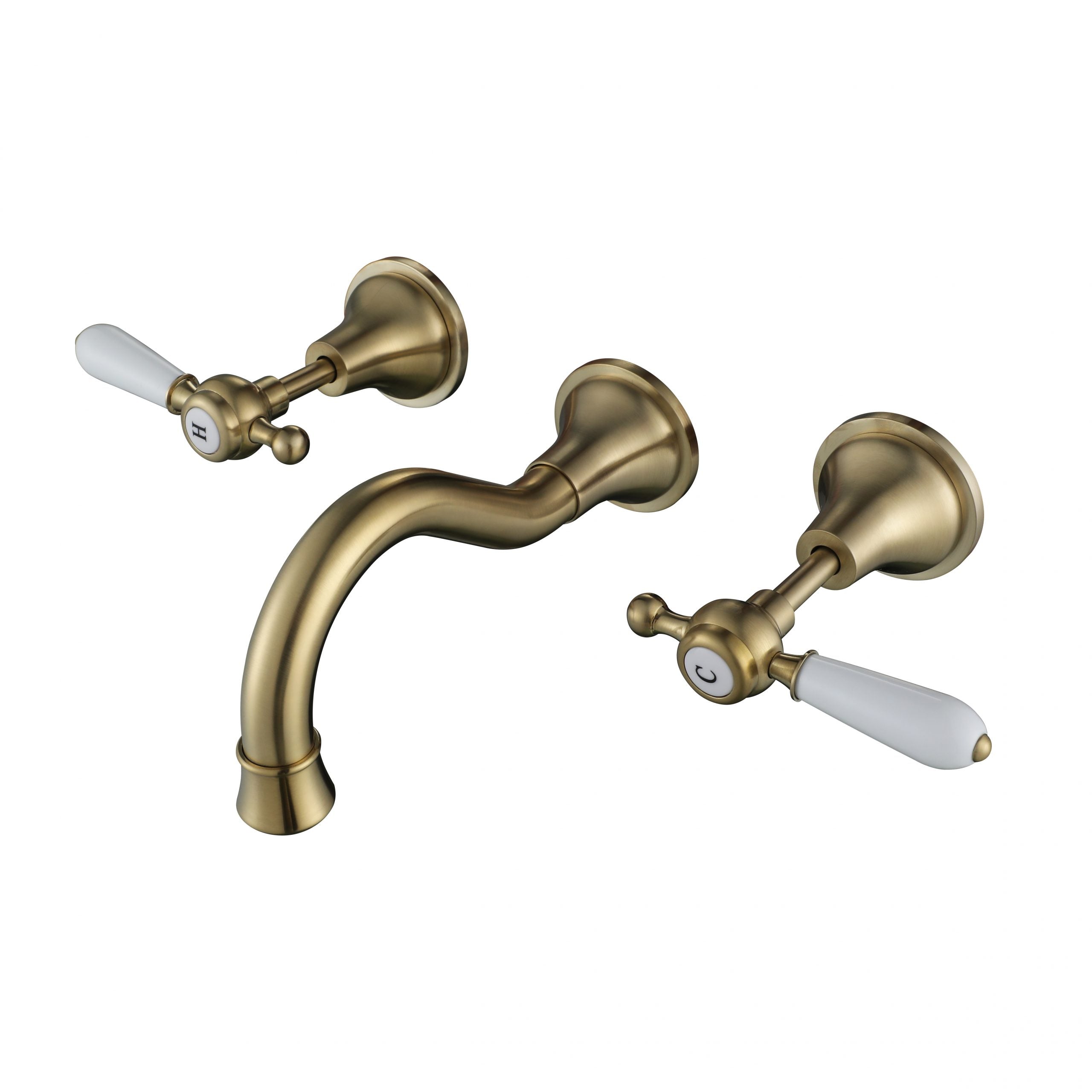 MODERN NATIONAL BORDEAUX WALL SPA AND SINK THREE PIECE SET ⁠⁠200MM BRUSHED BRONZE