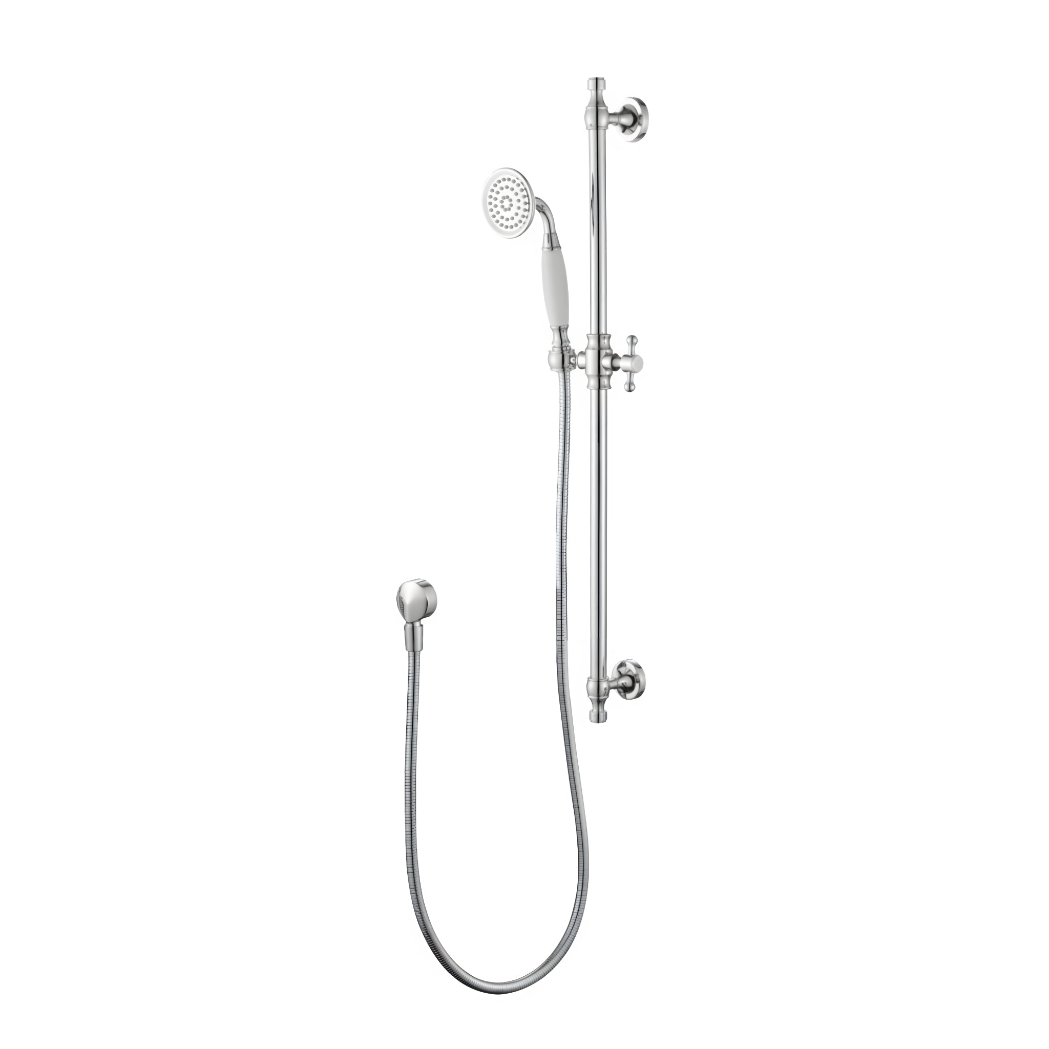 MODERN NATIONAL BORDEAUX SHOWER ON RAIL ⁠⁠755MM CHROME