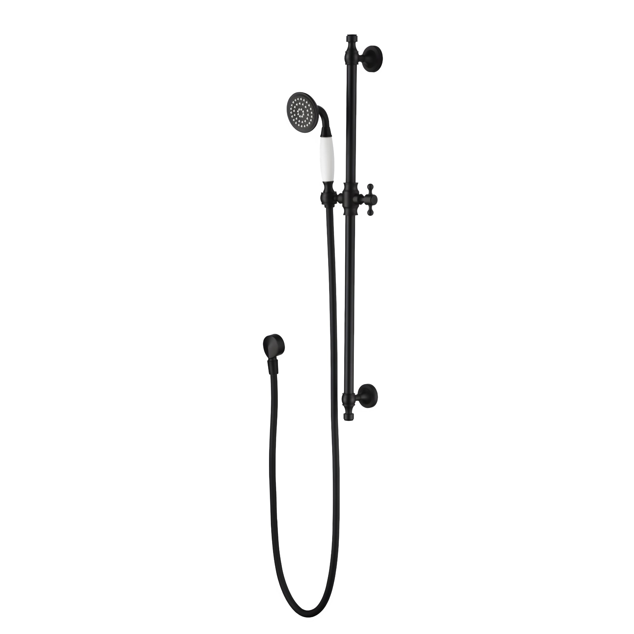 MODERN NATIONAL BORDEAUX SHOWER ON RAIL ⁠⁠755MM MATTE BLACK