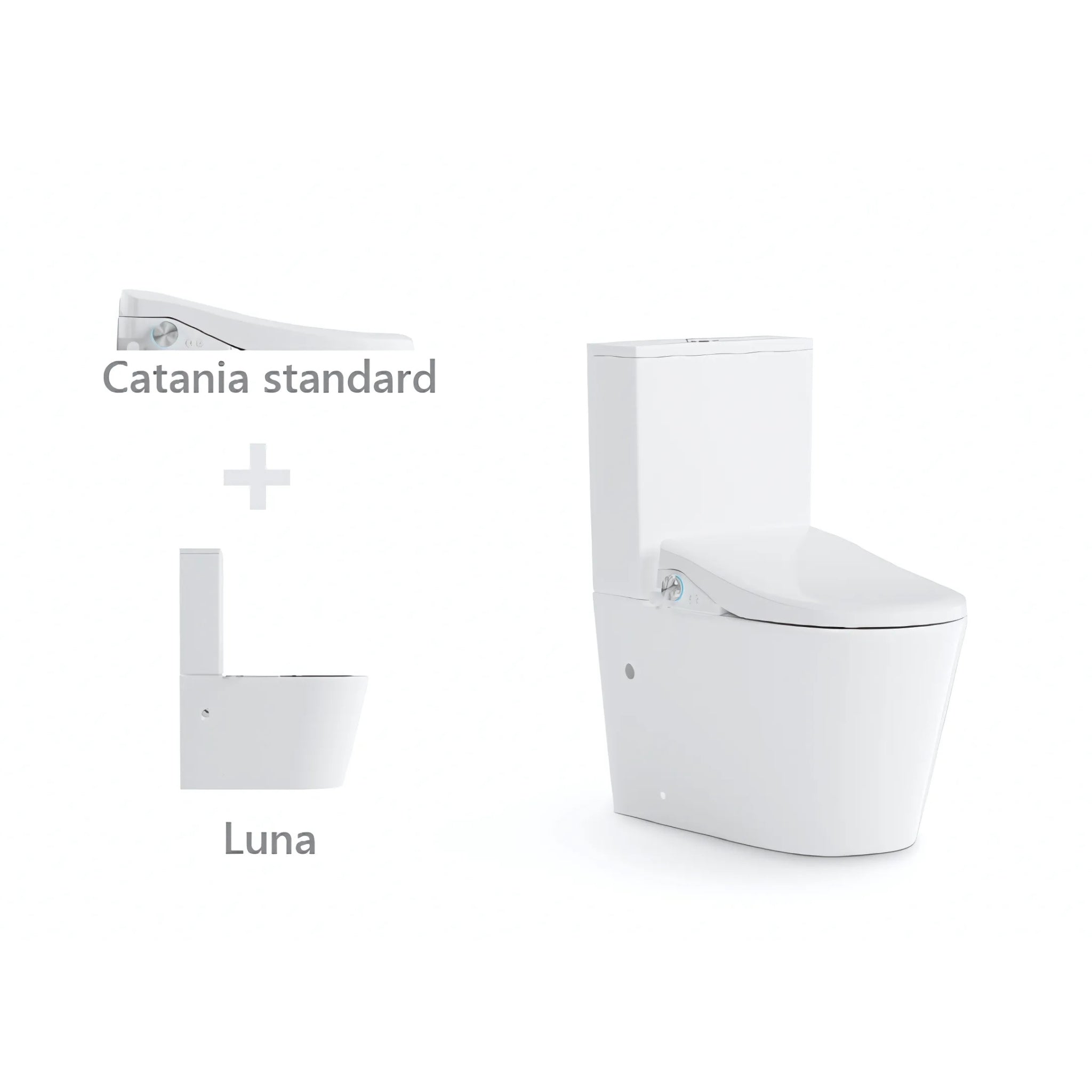 LAFEME CATANIA STANDARD LUNA RIMLESS BACK TO WALL SMART TOILET WHITE