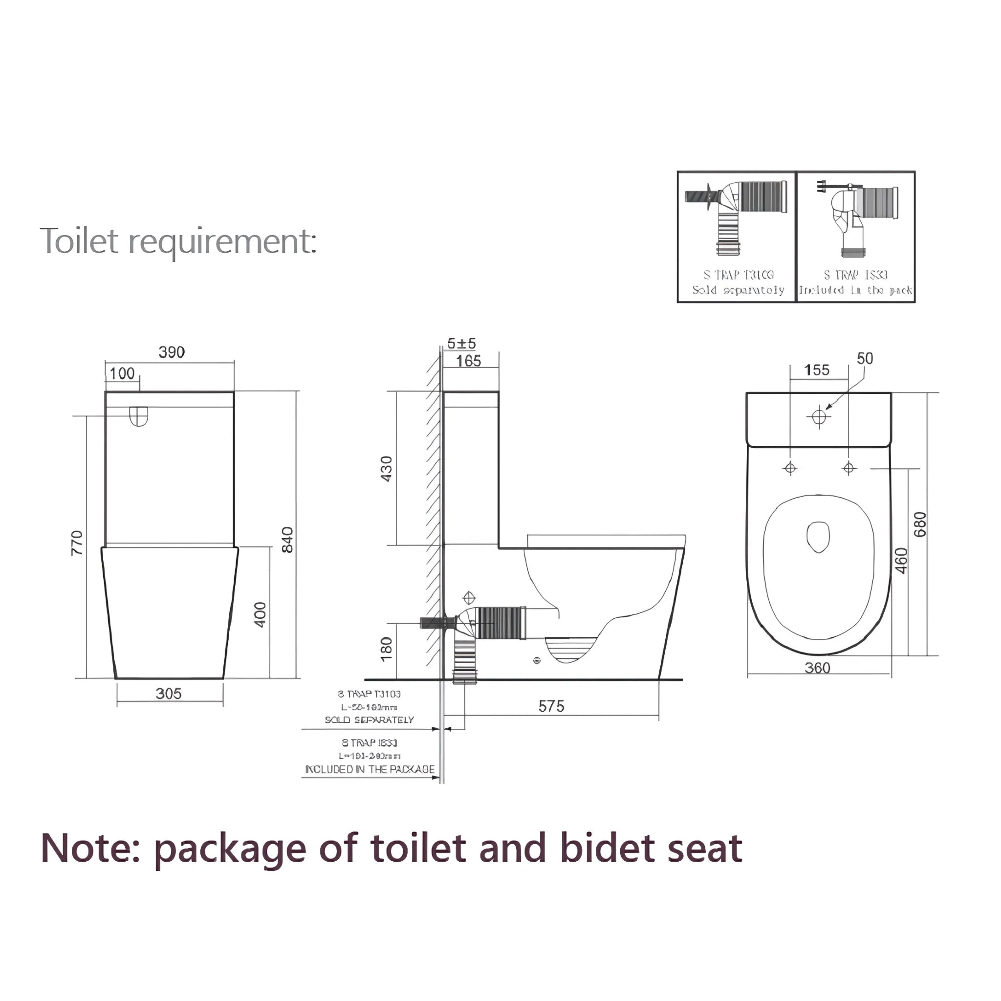 LAFEME CATANIA STANDARD LUNA RIMLESS BACK TO WALL SMART TOILET WHITE