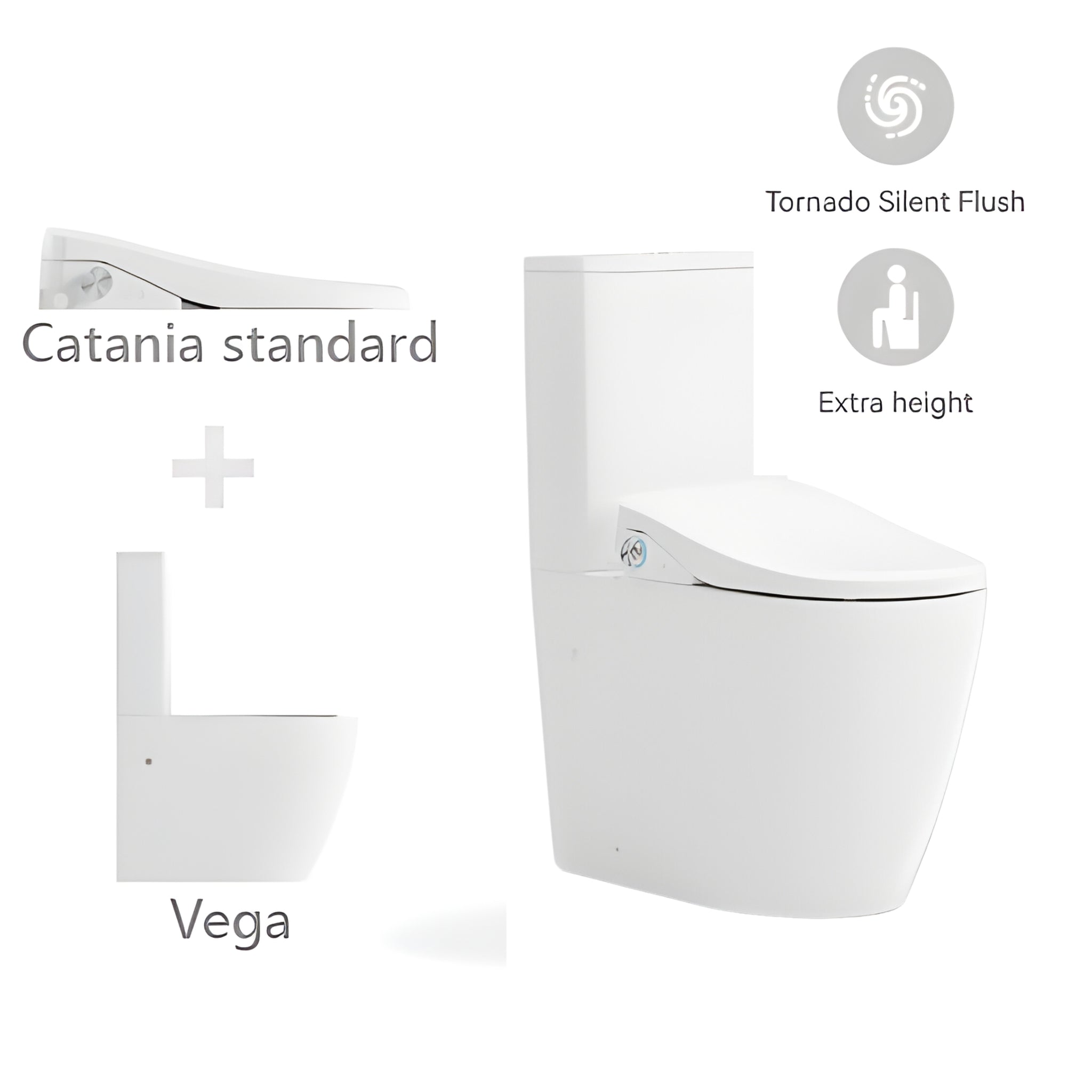 LAFEME CATANIA STANDARD VEGA RIMLESS BACK TO WALL TORNADO SMART TOILET WHITE