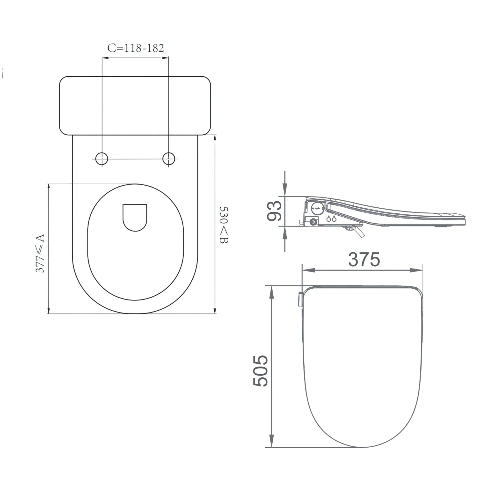 LAFEME THEA LUXURY ELECTRICAL BIDET REMOTE CONTROL GLOSS WHITE