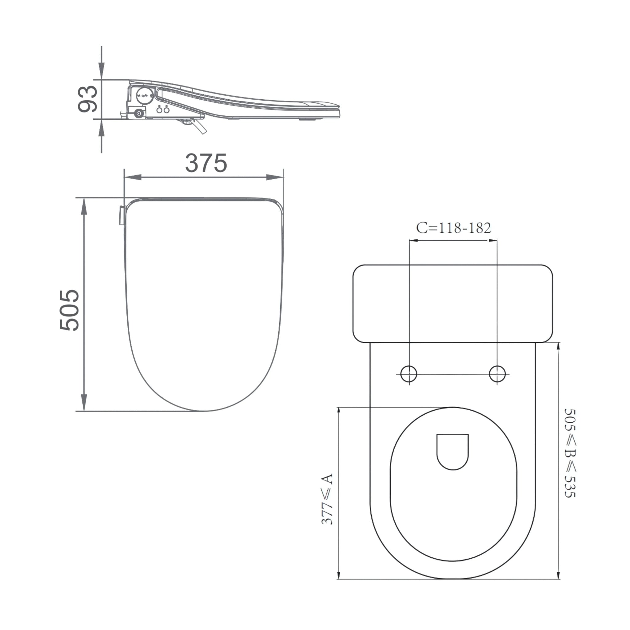 LAFEME THEA STANDARD ELECTRICAL BIDET REMOTE CONTROL GLOSS WHITE