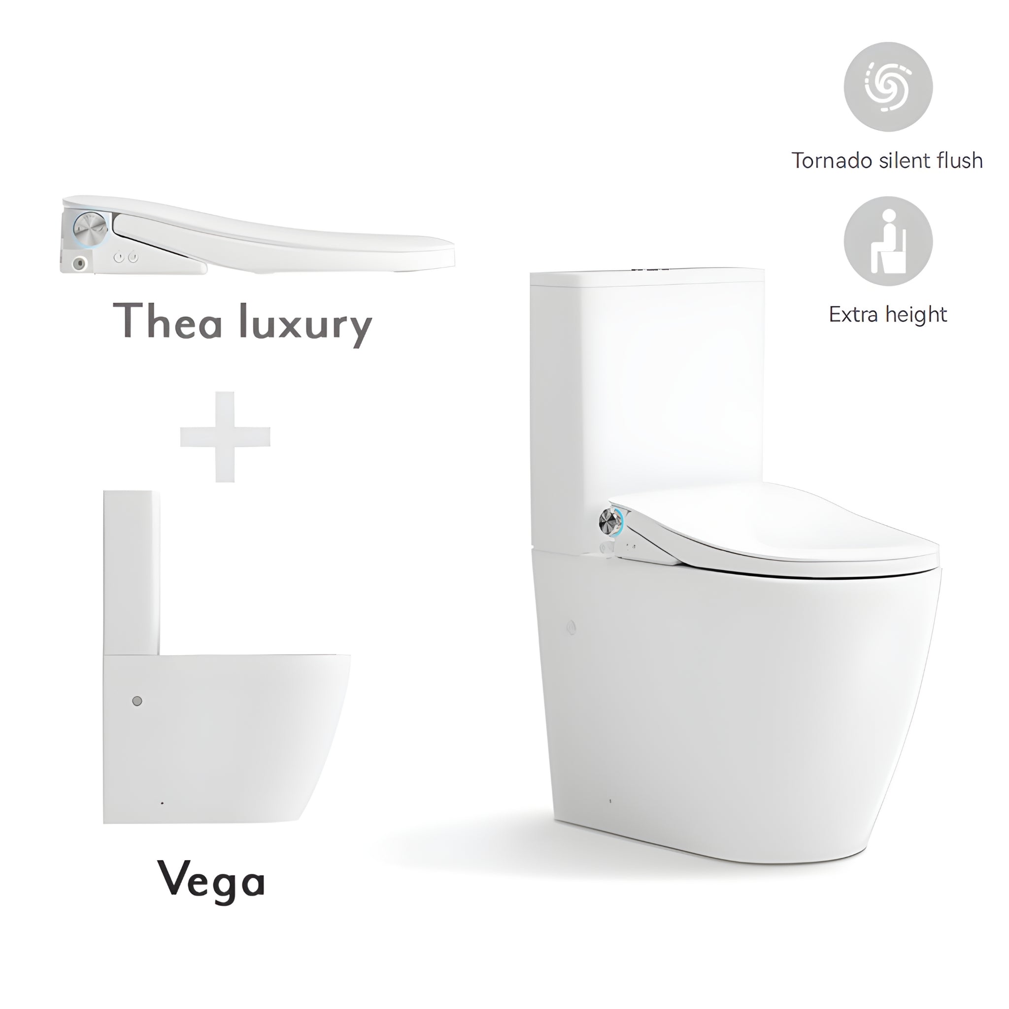 LAFEME THEA LUXURY VEGA RIMLESS BACK TO WALL TORNADO SMART TOILET WHITE