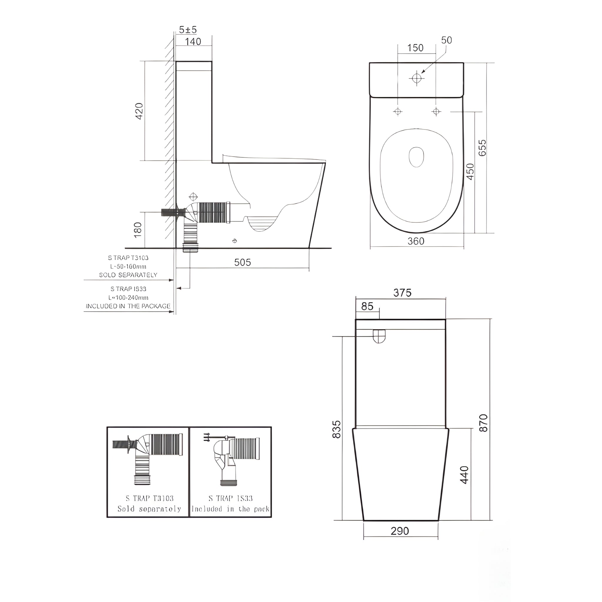 LAFEME THEA LUXURY VEGA RIMLESS BACK TO WALL TORNADO SMART TOILET WHITE