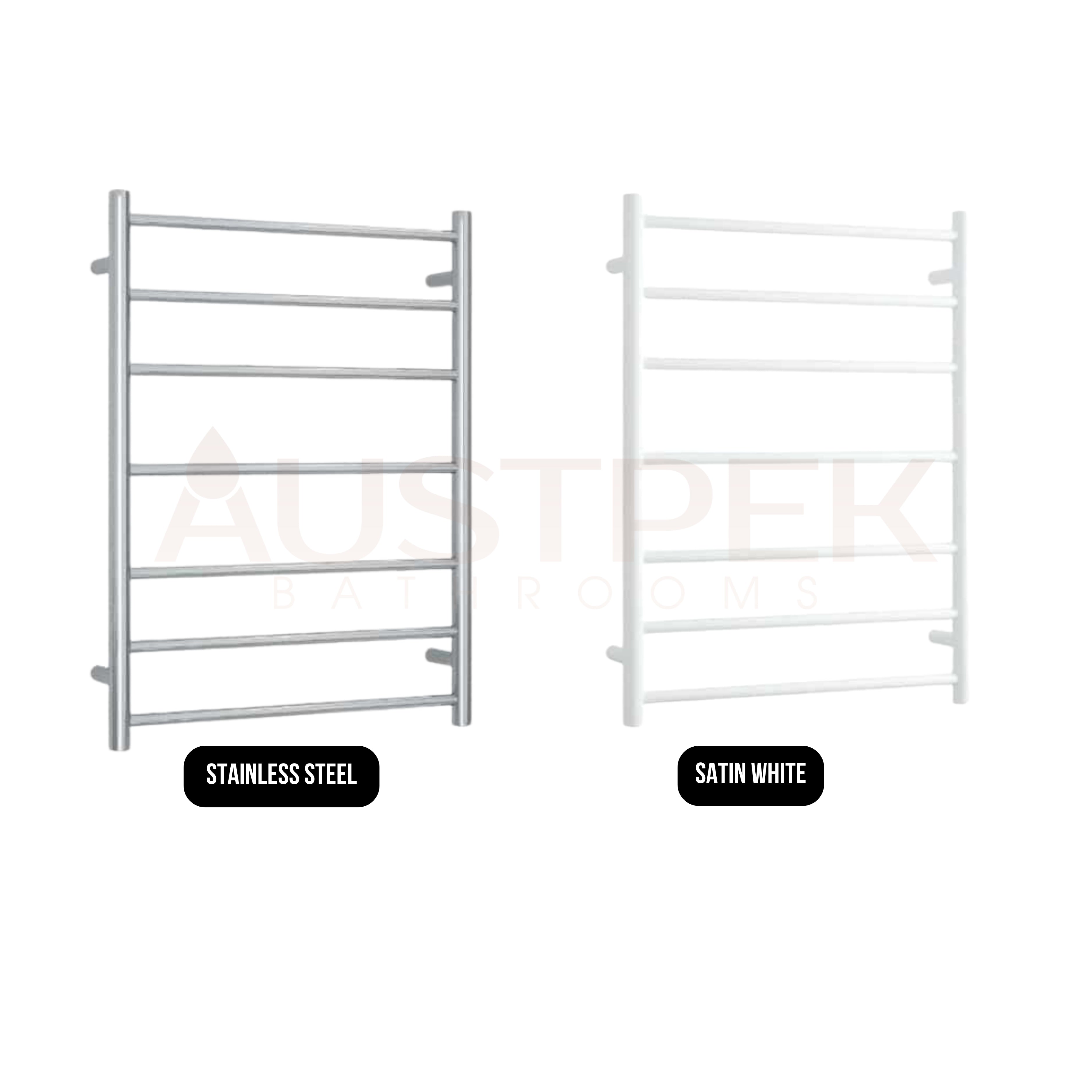 THERMOGROUP STRAIGHT ROUND BUDGET LADDER HEATED TOWEL RAIL 600MM