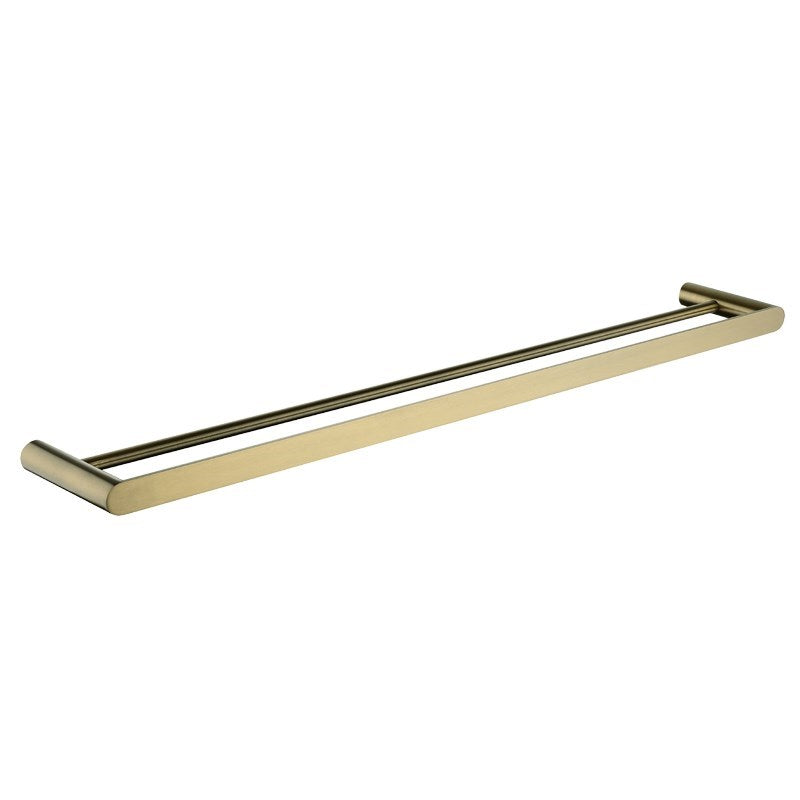 AQUAPERLA RUSHY DOUBLE TOWEL RAIL BRUSHED BRASS  (AVAILABLE IN 600MM AND 800MM)