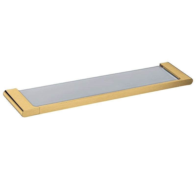 AQUAPERLA VOG GLASS SHELF 550MM BRUSHED BRASS