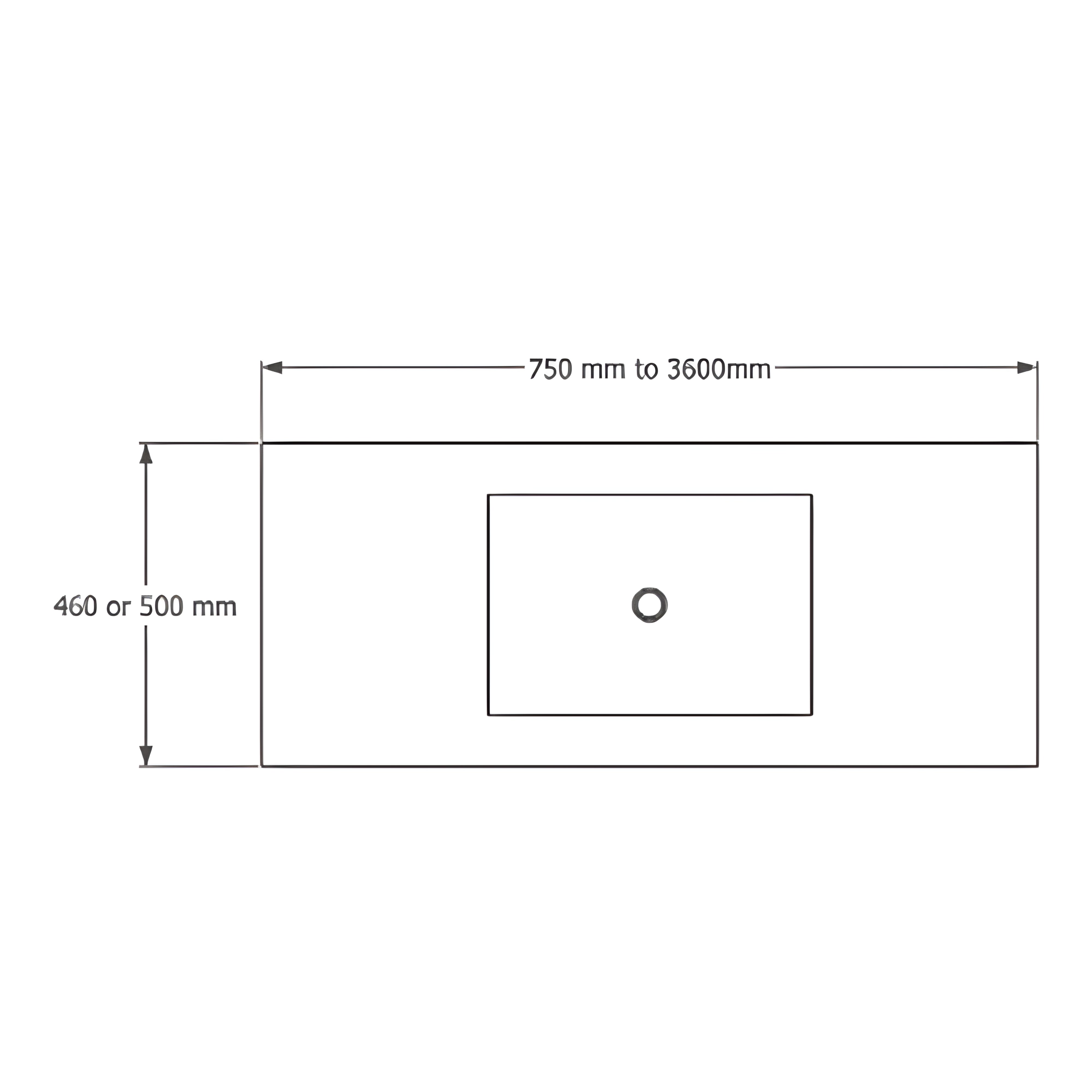 CONCRETE STUDIO BALY SINGLE BOWL WALL HUNG BASIN (AVAILABLE IN 750MM, 900MM, 1200MM, 1500MM, 1800MM, AND 2100MM)