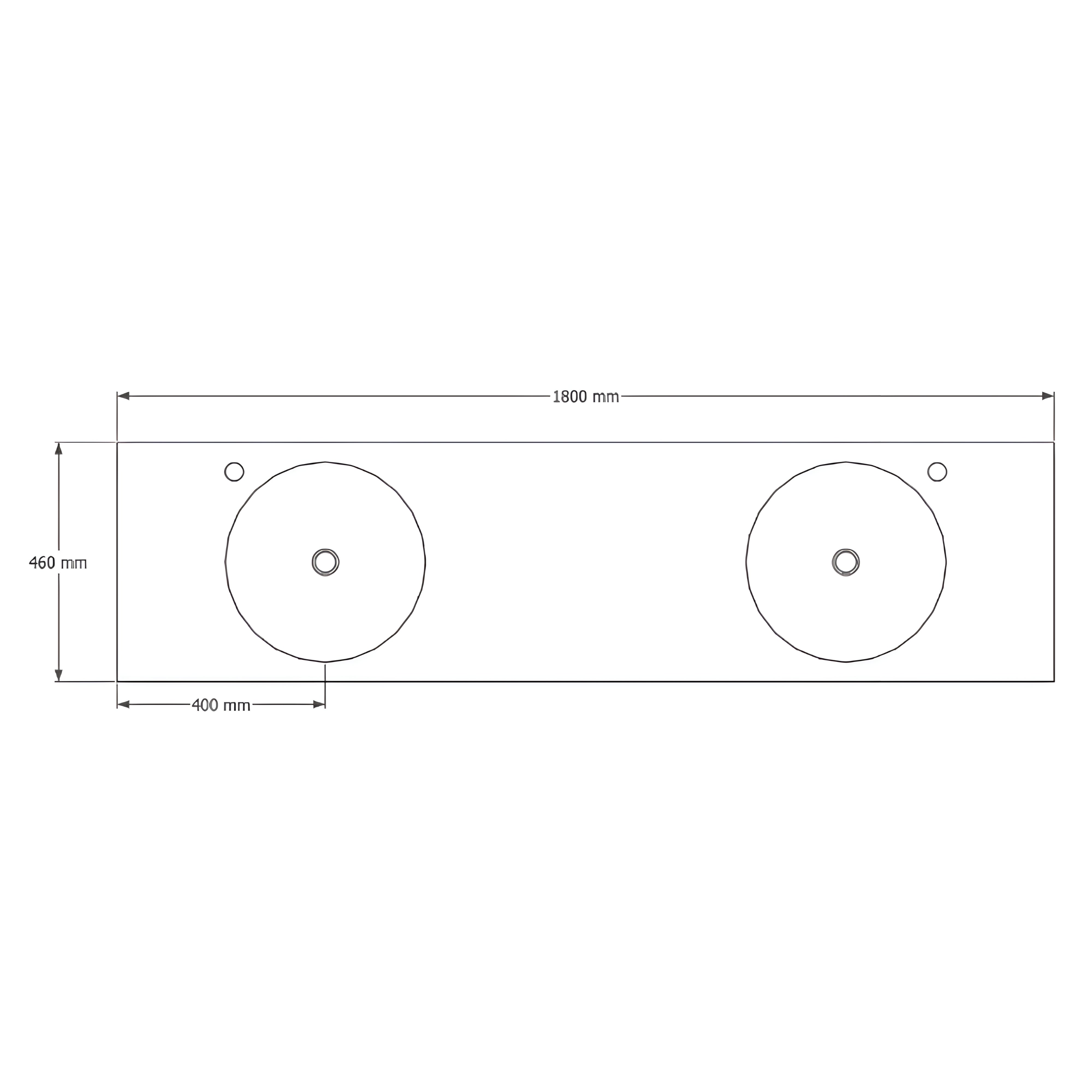 CONCRETE STUDIO BOYA DOUBLE BOWL WALL HUNG BASIN (AVAILABLE IN 1500MM, 1800MM, AND 2100MM)