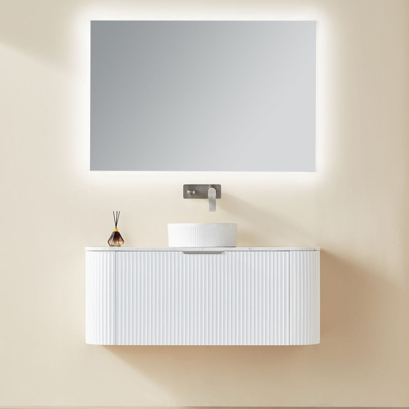 CETO AVALON MATTE WHITE 1200MM SINGLE BOWL WALL HUNG VANITY