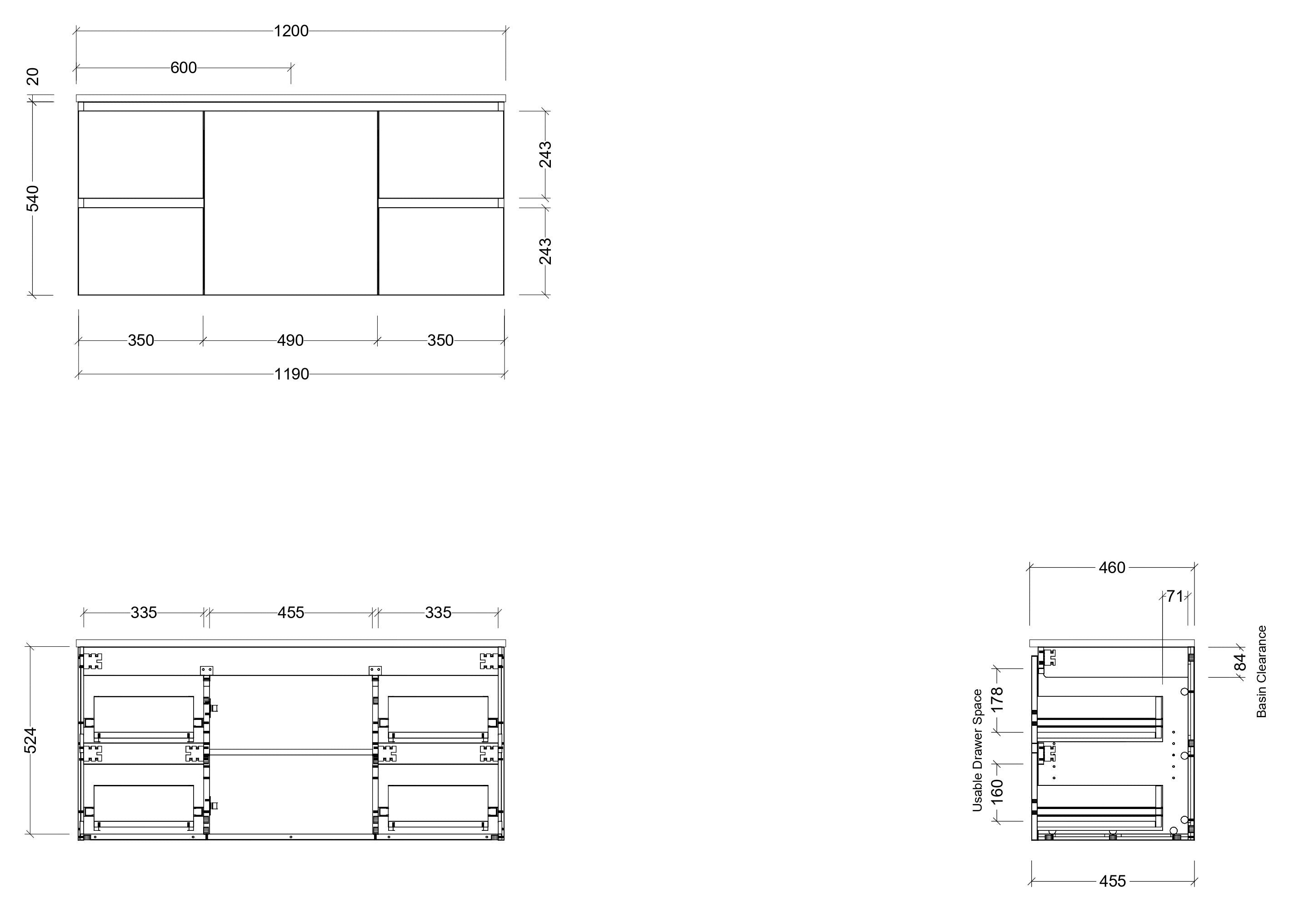 TIMBERLINE CARLO CUSTOM WALL HUNG VANITY (ALL SIZING)