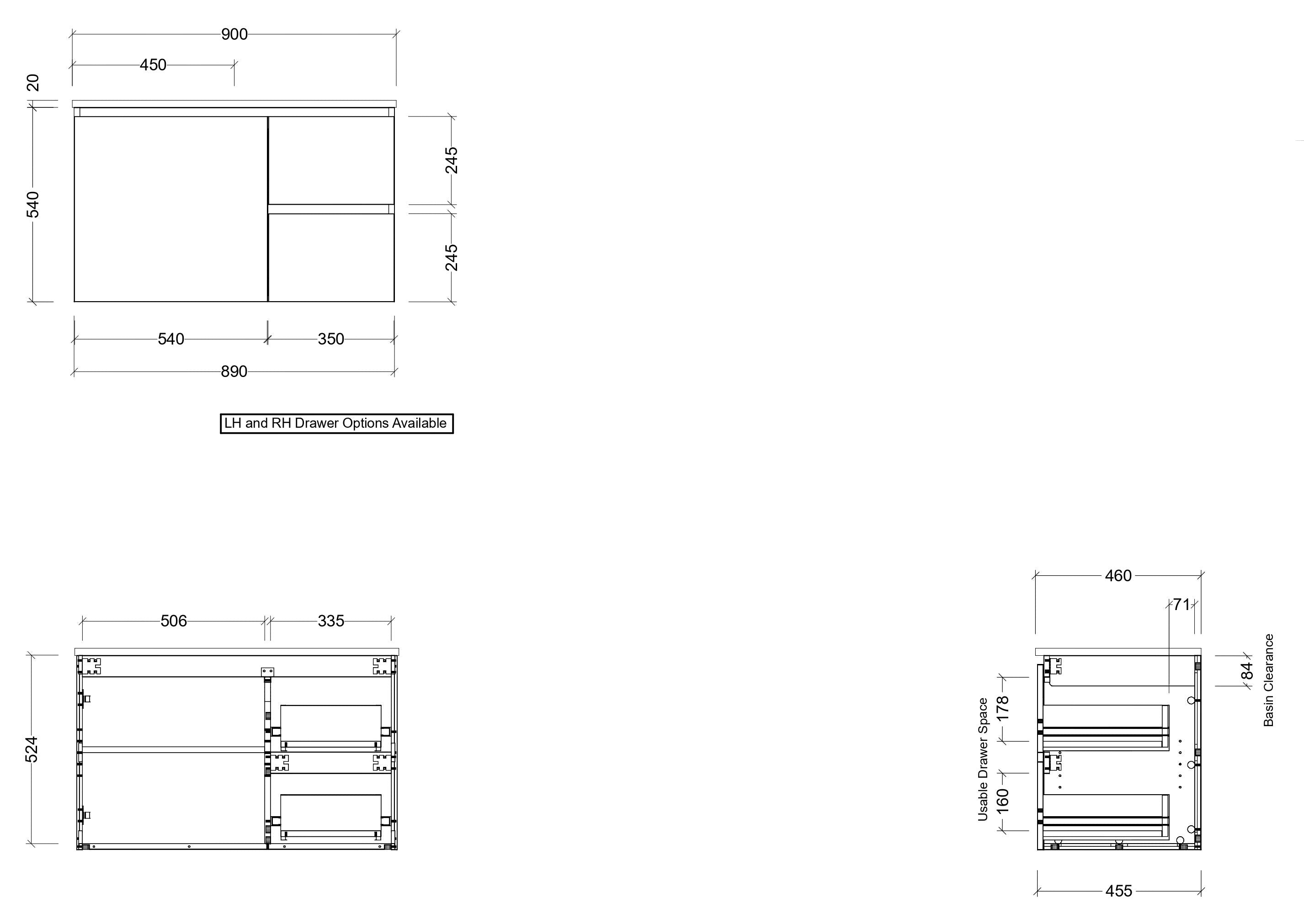 TIMBERLINE CARLO CUSTOM WALL HUNG VANITY (ALL SIZING)