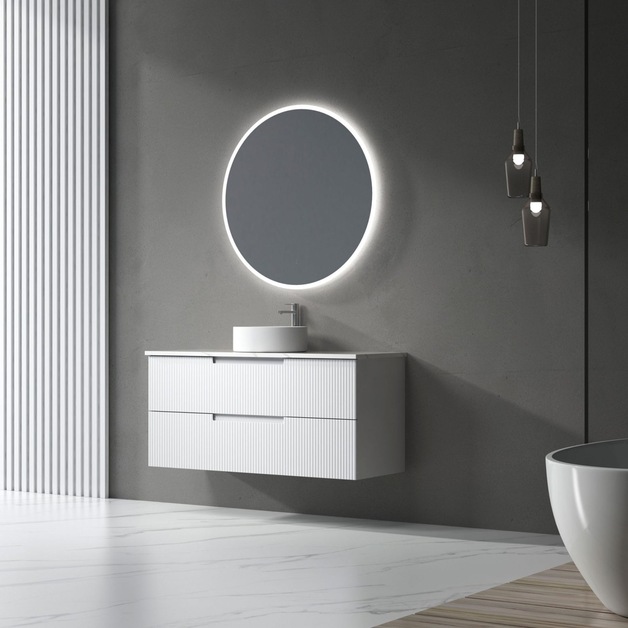 AULIC VERONA MARK II MATTE WHITE 1200MM SINGLE BOWL WALL HUNG VANITY