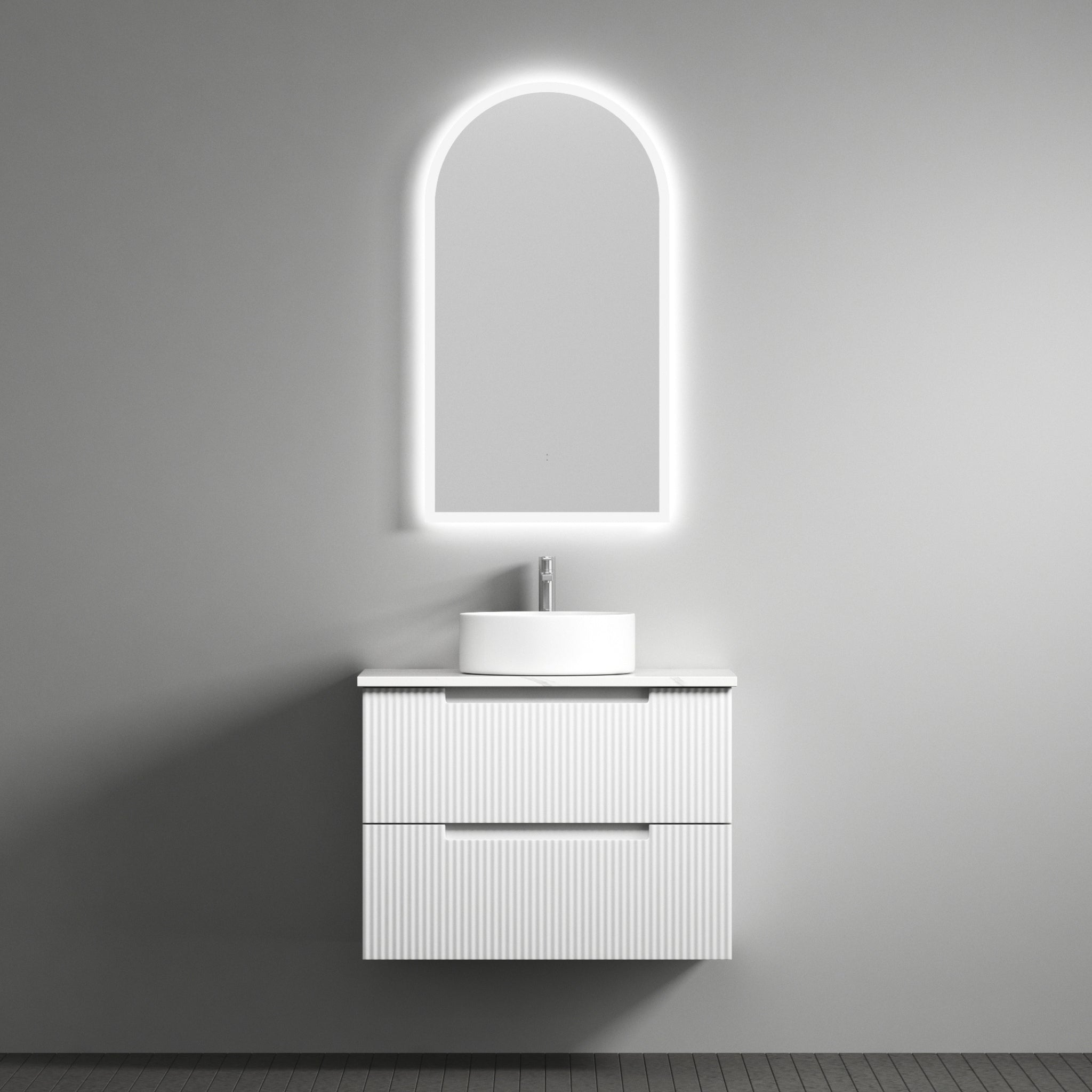 AULIC VERONA MARK II MATTE WHITE 750MM SINGLE BOWL WALL HUNG VANITY