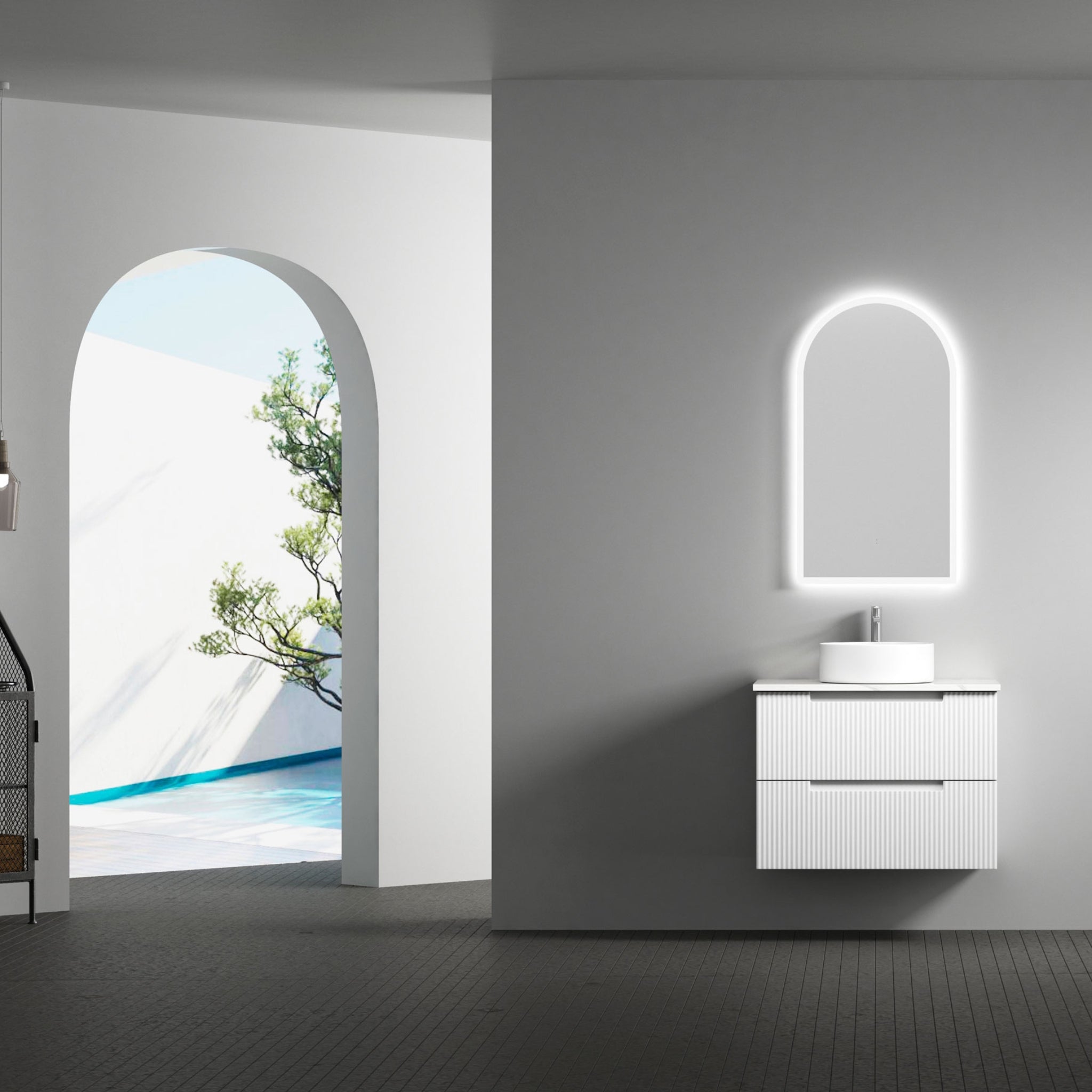 AULIC VERONA MARK II MATTE WHITE 750MM SINGLE BOWL WALL HUNG VANITY