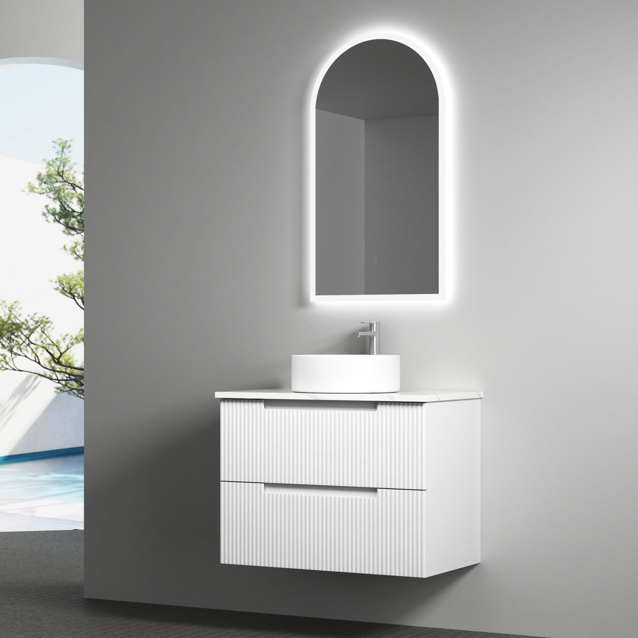 AULIC VERONA MARK II MATTE WHITE 750MM SINGLE BOWL WALL HUNG VANITY