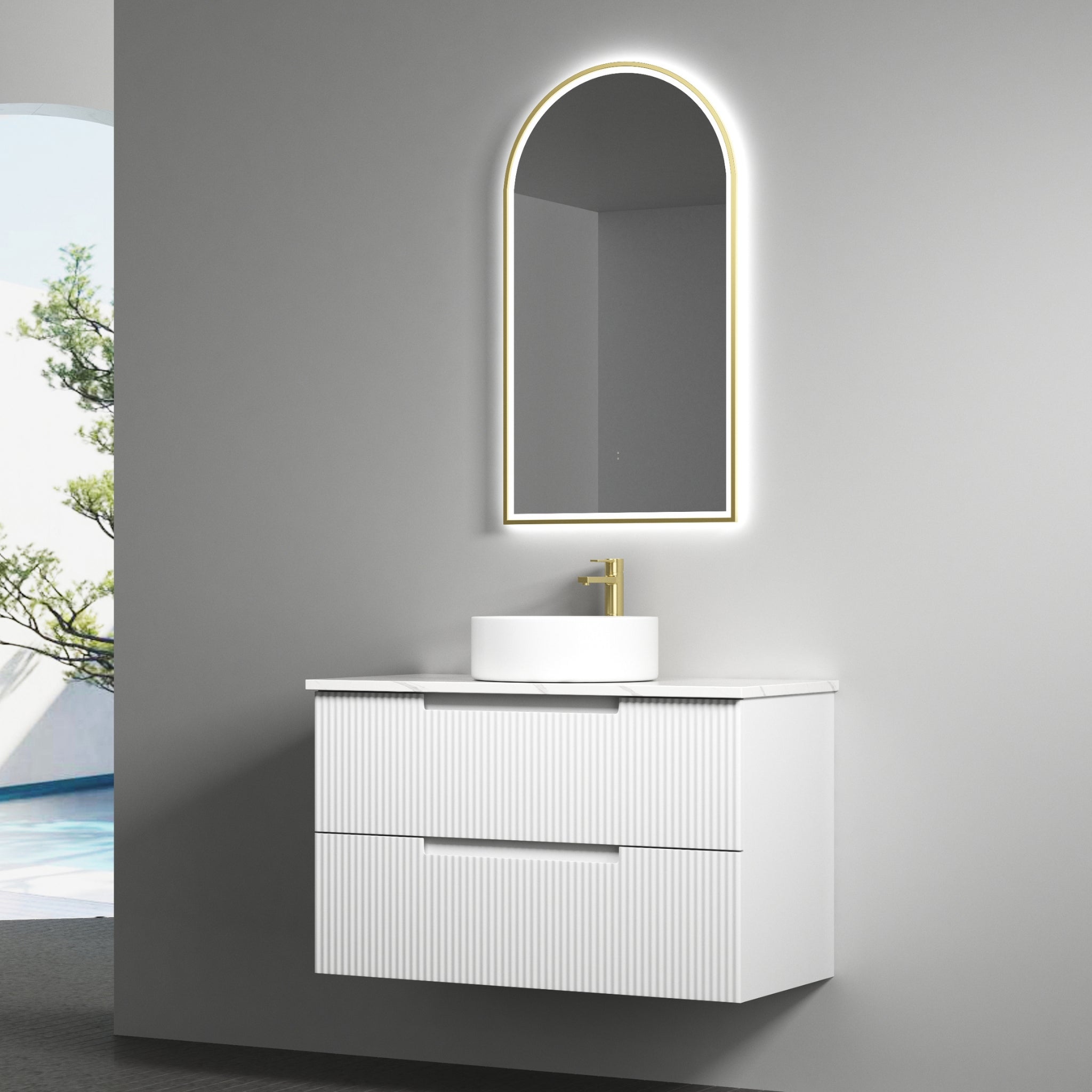 AULIC VERONA MARK II MATTE WHITE 900MM SINGLE BOWL WALL HUNG VANITY