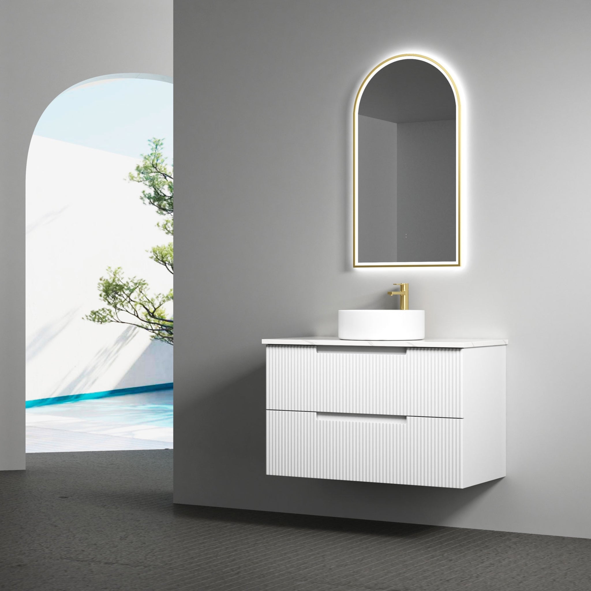 AULIC VERONA MARK II MATTE WHITE 900MM SINGLE BOWL WALL HUNG VANITY