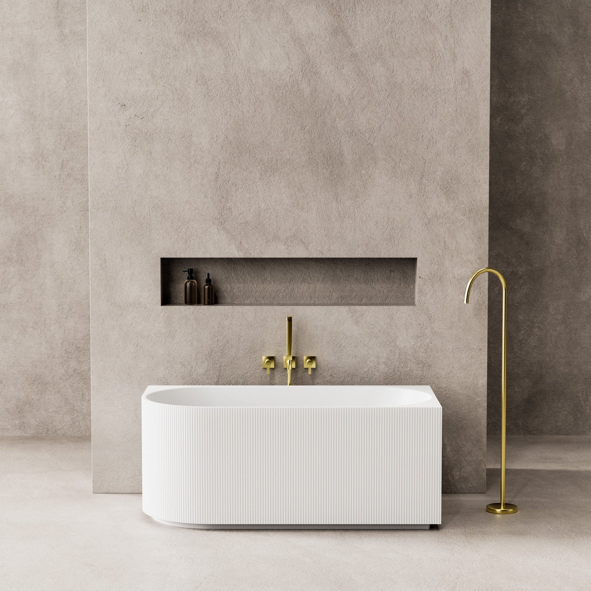 CETO CAPRI FREESTANDING RIGHT CORNER BATHTUB MATTE WHITE (AVAILABLE IN 1500MM AND 1700MM)