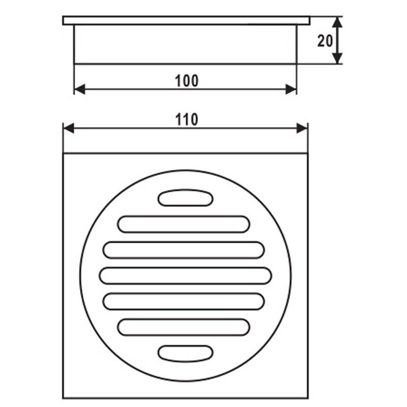 AQUAPERLA FLOOR DRAIN 110MM CHROME