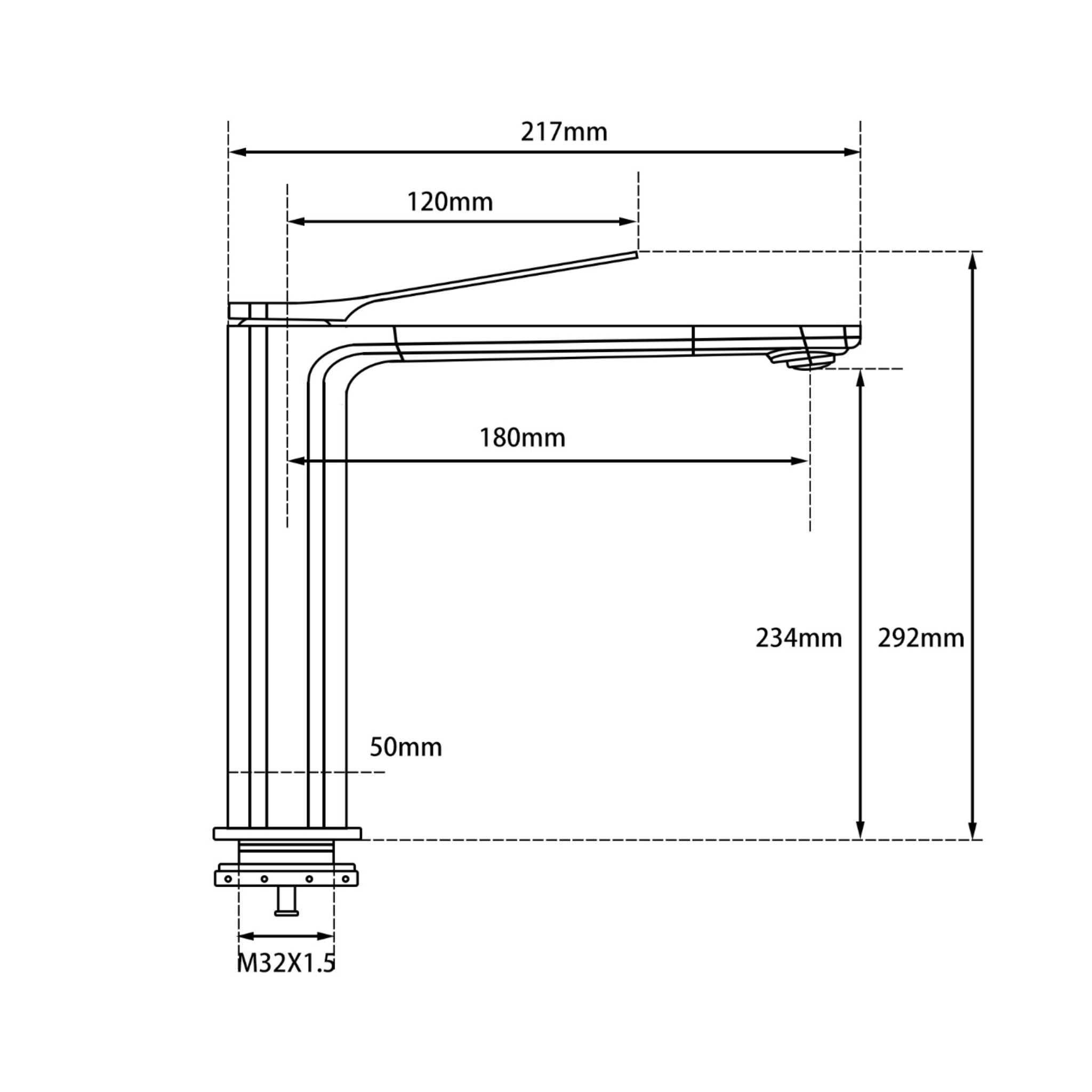 AQUAPERLA RUSHY TALL BASIN MIXER 292MM CHROME