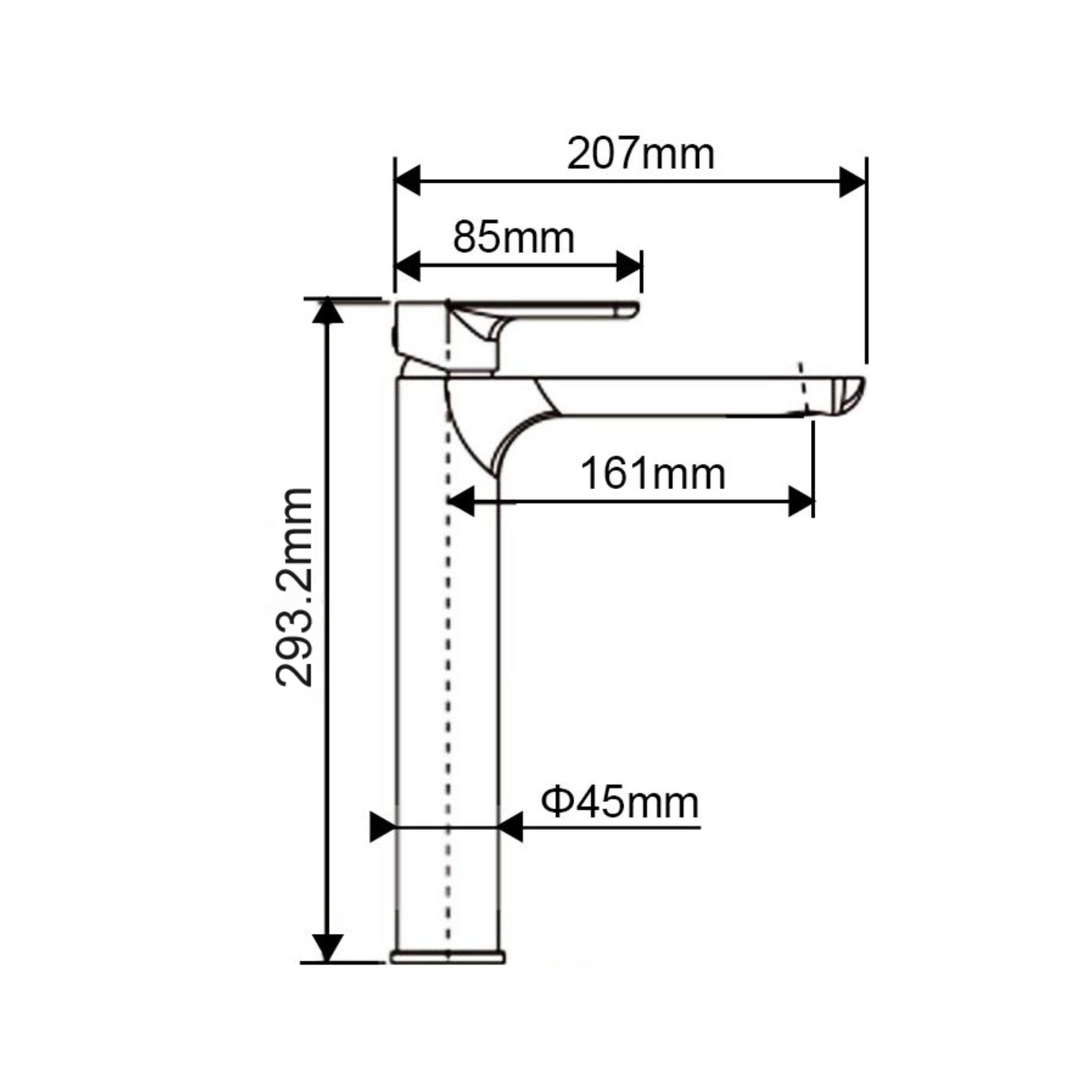 AQUAPERLA VOG TALL BASIN MIXER 293MM CHROME