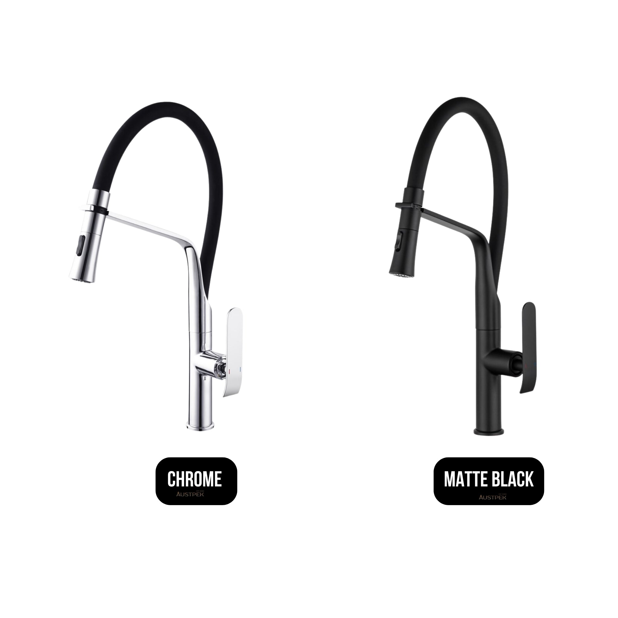 AQUAPERLA PULL OUT KITCHEN MIXER 481MM MATTE BLACK