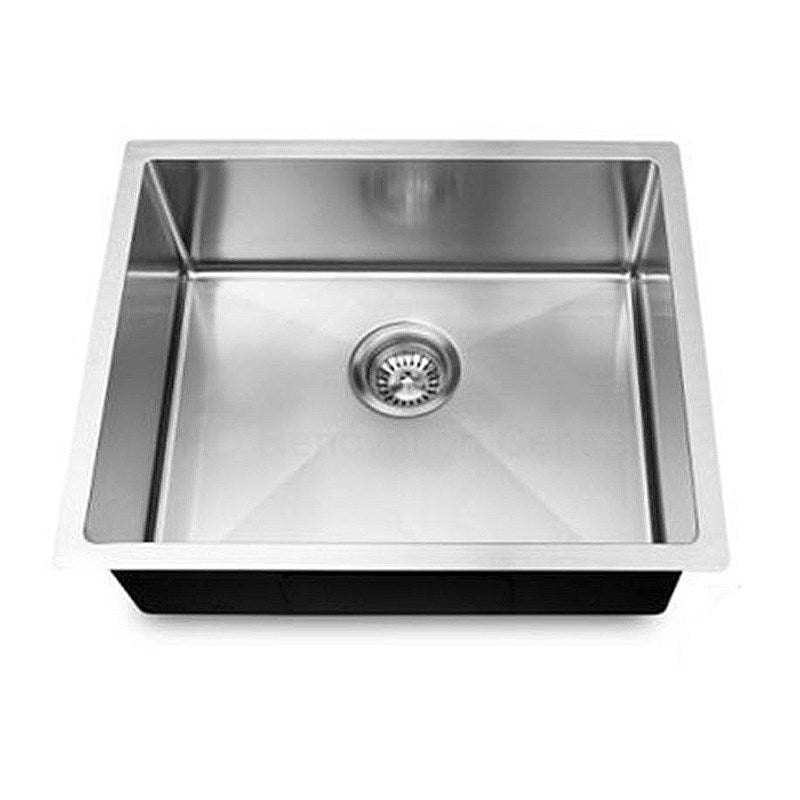 AQUAPERLA STAINLESS STEEL SINGLE BOWL KITCHEN SINK CHROME 440MM