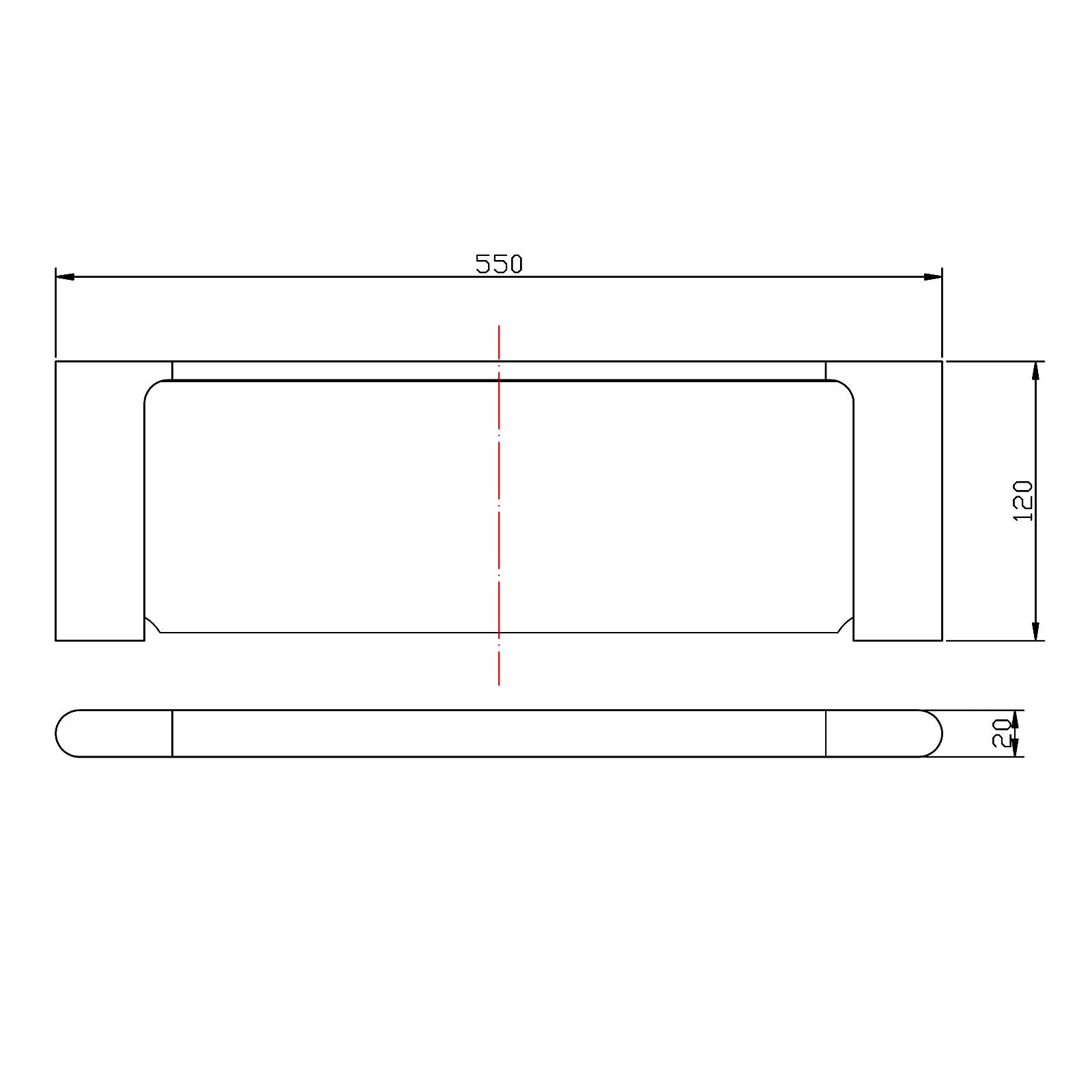 AQUAPERLA VOG GLASS SHELF 550MM CHROME