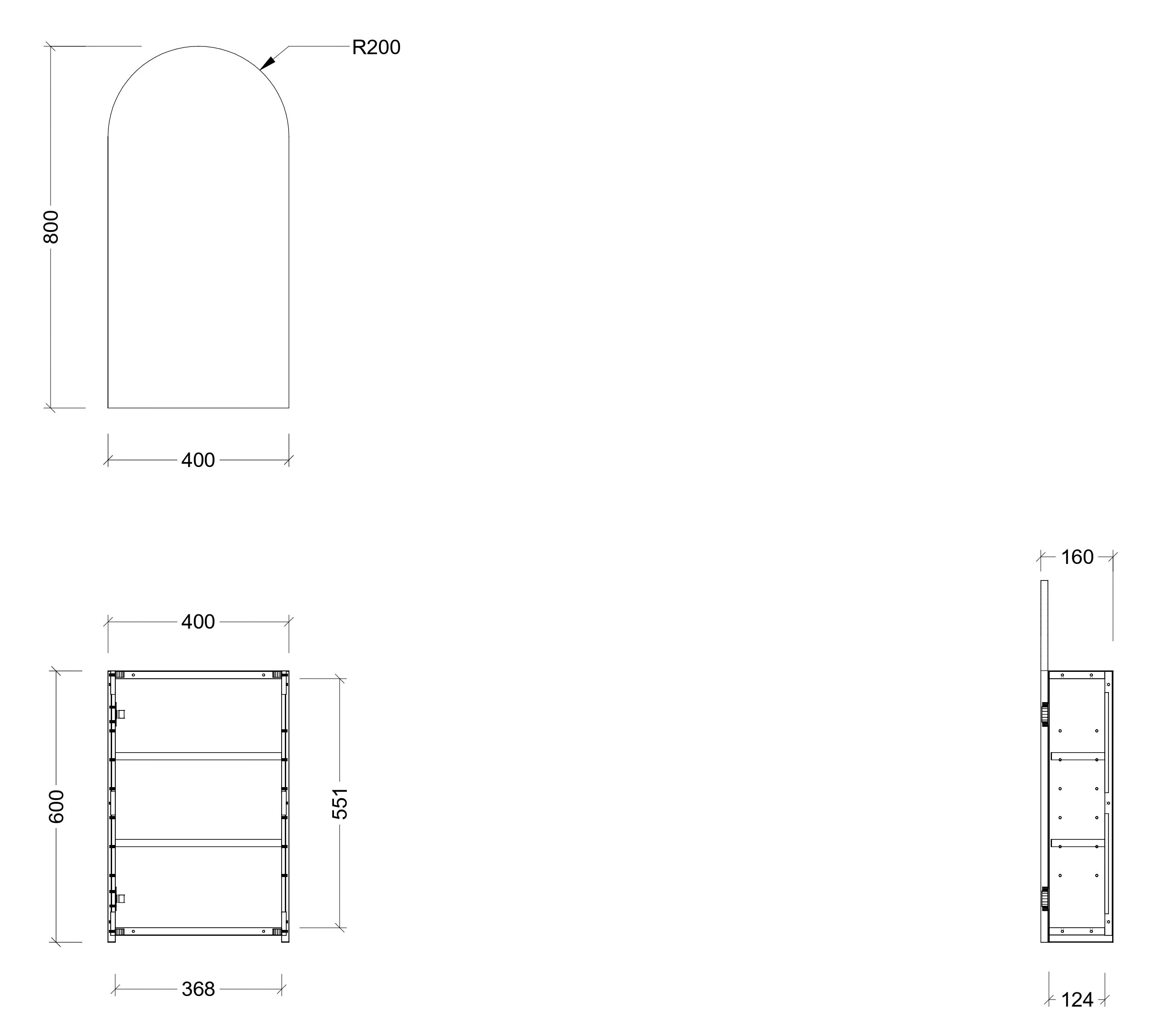 TIMBERLINE CHURCH CUSTOM SHAVING CABINET (ALL SIZING)